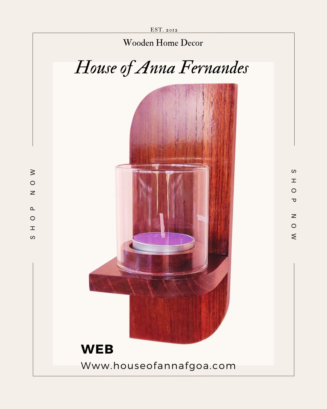 ✨ Elevate your space with our handcrafted Rectangular Wall Tea Light Holder! ✨
Crafted from premium wood, this elegant piece adds warmth and charm to any corner of your home. Perfect for creating a cozy ambiance with soft candlelight. 🕯️💛
🔸 Handmade & Sustainable
🔸 Timeless Design
🔸 Perfect for Cozy & Spiritual Spaces
🛍️ Shop now at www.houseofannafgoa.com
📌 Handmade with love | Timeless design | Perfect for gifting
#HouseOfAnnaFernandes #WoodenDecor #HandcraftedElegance #TeaLightHolder #HomeAesthetics #WarmAmbiance #HomeDecorIndia #homestyling #smallbusiness #luxuryfurnituredesign #instamood #homedecorideas #luxurygifts #SustainableLiving #TeaLightHolder #onlineshopping #newpost #instadaily #Instadaily #InstaGood