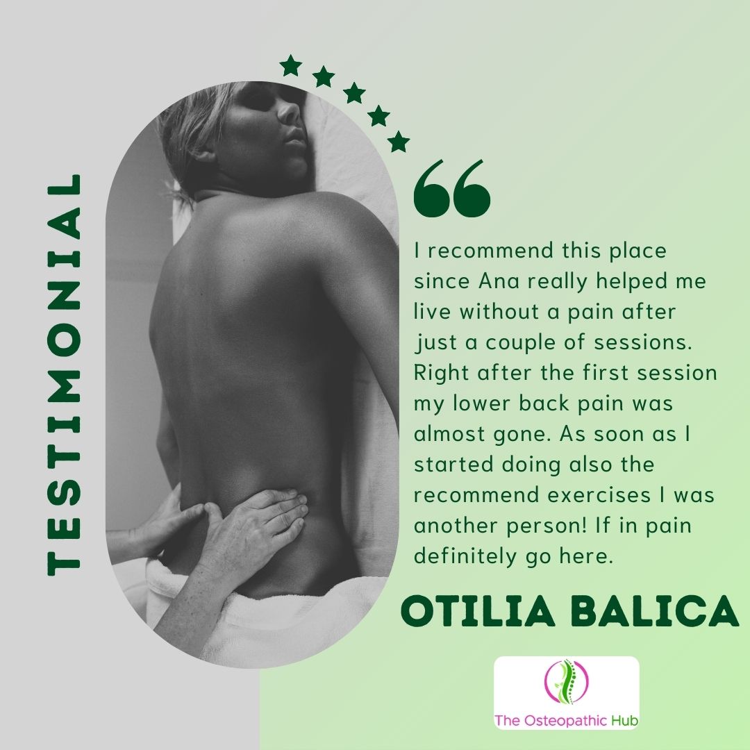 🥰Thank You for Your Kind Words, Otilia! otiliabi
👩⚕️We're delighted to hear that our osteopathic treatments made a difference in your life, Otilia. Your feedback about experiencing relief from lower back pain after just a few sessions with Ana is exactly why we do what we do.
👩⚕️Osteopathy can be an effective approach for managing pain and improving mobility by focusing on the body's musculoskeletal system. Our treatments are tailored to each patient's needs, and we're committed to helping you achieve long-term wellness. Alongside treatments, we also provide personalised exercises to support your recovery and enhance your results.
👩If you're experiencing pain or discomfort, we invite you to explore how osteopathy could help you too. Thank you again, Otilia, for sharing your journey with us!
👩⚕️Please note that results may vary, and it's important to follow professional advice for the best outcomes.
🫵Visit our website or contact us to book your session today. 🌟
👉Follow us to understand your body better... The Osteopathic Hub for you and your family!
📍 The Osteopathic Hub, 8 The Woolmarket, Cirencester, GL7 2PR
@thewoolmarketcirencester
#osteopathic #osteopathy #hypopressives #osteopathicmedicine #osteopathyworks #osteopathcotswolds #cirencester #cotswolds #cotswoldstyle #healthcare #backpain #physiotherapy #pain #TheOsteopathicHub #CareWithKindness #HealthAndWellbeing #BackPainRelief #PatientFeedback