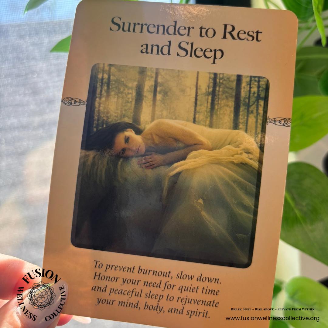 SURRENDER SUNDAY! ☀️
Allow yourself grace today and rest sometimes throughout the week we are GO GO GO and it doesn’t end even when we try to rest we somehow still have a hard time to manage our energy/stress levels it is exhausting then next thing you know the week stars again and we wonder where “our down time” has gone and POOF it really has vanished!
This is your sign to rest and sleep and to listen to your body the list that lurks in your mind of “To dos” will be there tomorrow your body is screaming at you to relax once you give yourself the time and space you will be rejuvenated and ready to take on another day and take your time!
There is no gage to how long you shouldn’t or shouldn’t be resting the universe is asking you to listen to your body no one else’s!
Love and light to all✨💖🙏🏻🫶🏻🥰
XOXO Sunshine
#FusionWellnesscollective #BreakFree #RiseAbove #ElevateFromWithin #rest #sleep #tarot #oraclecards