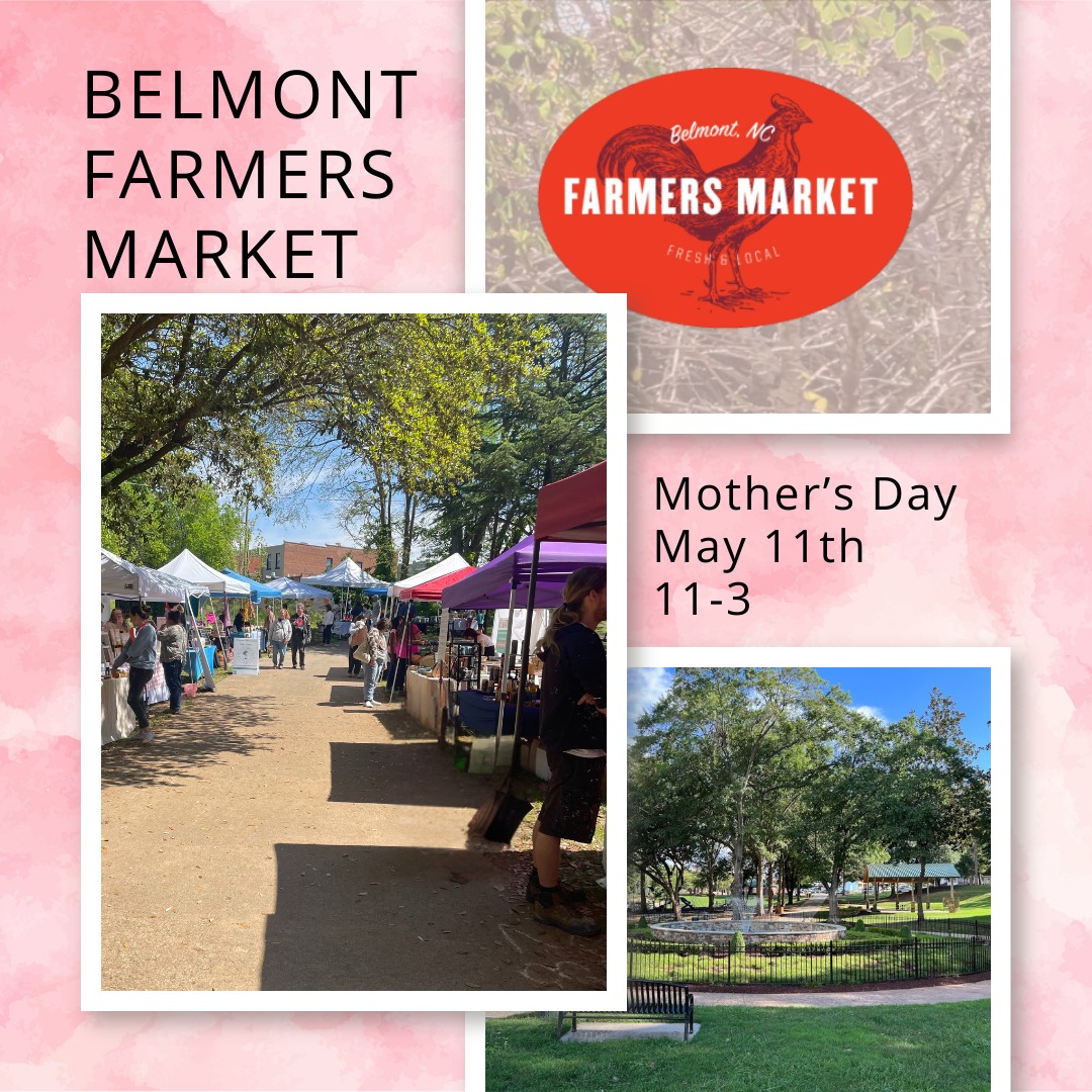 Looking for something to do with Mom this Sunday?
Bring her down to the Belmont Farmers Market! 11-3
Located at beautiful Stowe Park in downtown Belmont.
#mothersday #glutenfree #belmontnc