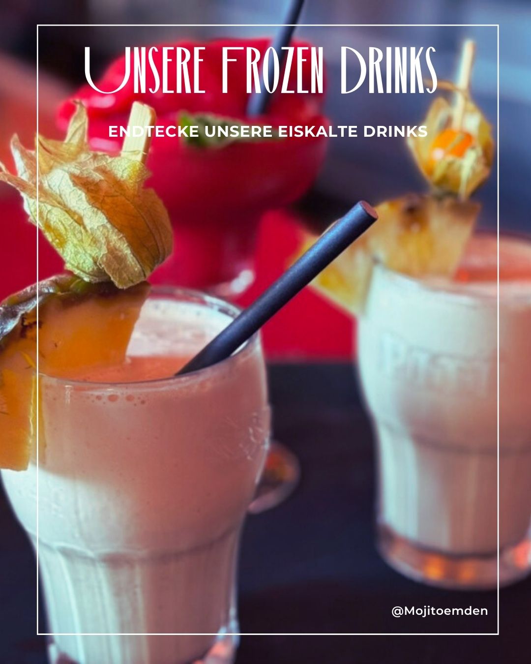 🧊 Cool bleiben – es wird frostig lecker!
Der Sommer kommt ins Glas: Unsere Frozen Strawberry Margarita liefert dir den Fruchtkick eiskalt – süß, sauer, sensationell! 🍓💃
Wem eher nach Roadtrip ist, der cruist mit der Route 66 durch die USA – natürlich stilecht, eisgekühlt und mit ordentlich Geschmack im Gepäck. 🇺🇸🍹
💥 Frostig. Fruchtig. Fantastisch.
Nur im Mojito Emden – wo Cocktails schmelzen, bevor du es tust.
#FrozenDrinks #MargaritaTime #Route66Vibes #MojitoEmden #EmdenEiszeit #emden