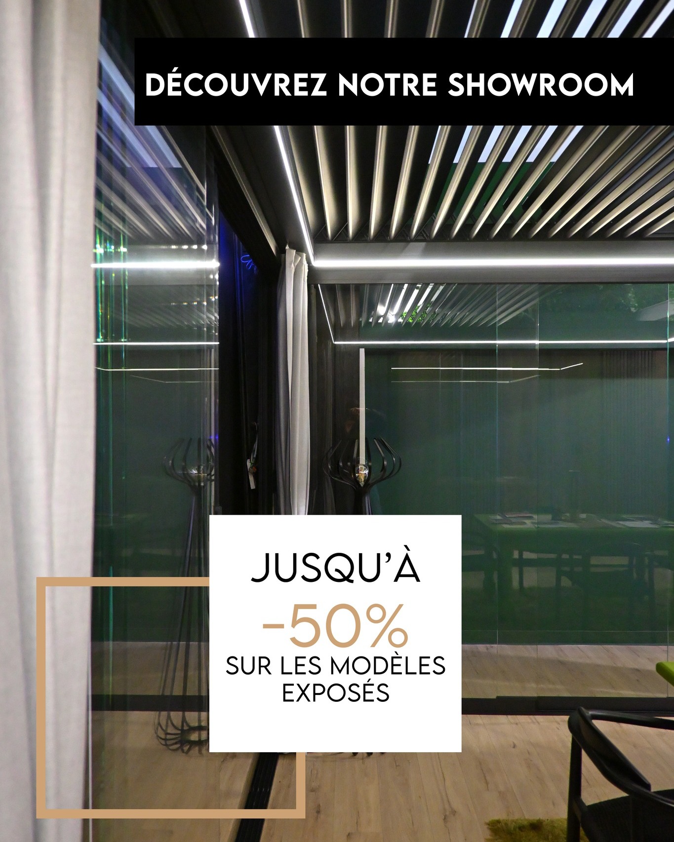 🔥 DESTOCKAGE EXCEPTIONNEL AU SHOWROOM ! 🔥
Profitez de remises jusqu’à -50% sur nos modèles exposés ! C’est le moment idéal pour équiper votre extérieur à prix cassé. 😍
- Pergola bioclimatique
- Pergola avec toit bâché
- Toile rétractable
- Pergola Sky avec toit vitré
📍 Venez découvrir nos modèles en showroom : Route du Condroz 305, Nandrin. Dépêchez-vous, stock limité ! ⏳
#pergolabioclimatique #aménagementextérieur #pergola #pergoladesign #promo #destockage