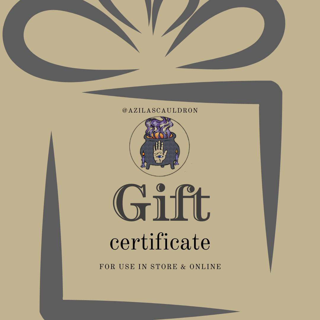 Need a last-minute gift for Mother's Day? We offer gift certificates!
They're good in-store and online, and they don't expire. Stop in or visit the website to grab one!
https://azilascauldron.com/products/gift-certificate?utm_source=copyToPasteBoard&utm_medium=product-links&utm_content=web