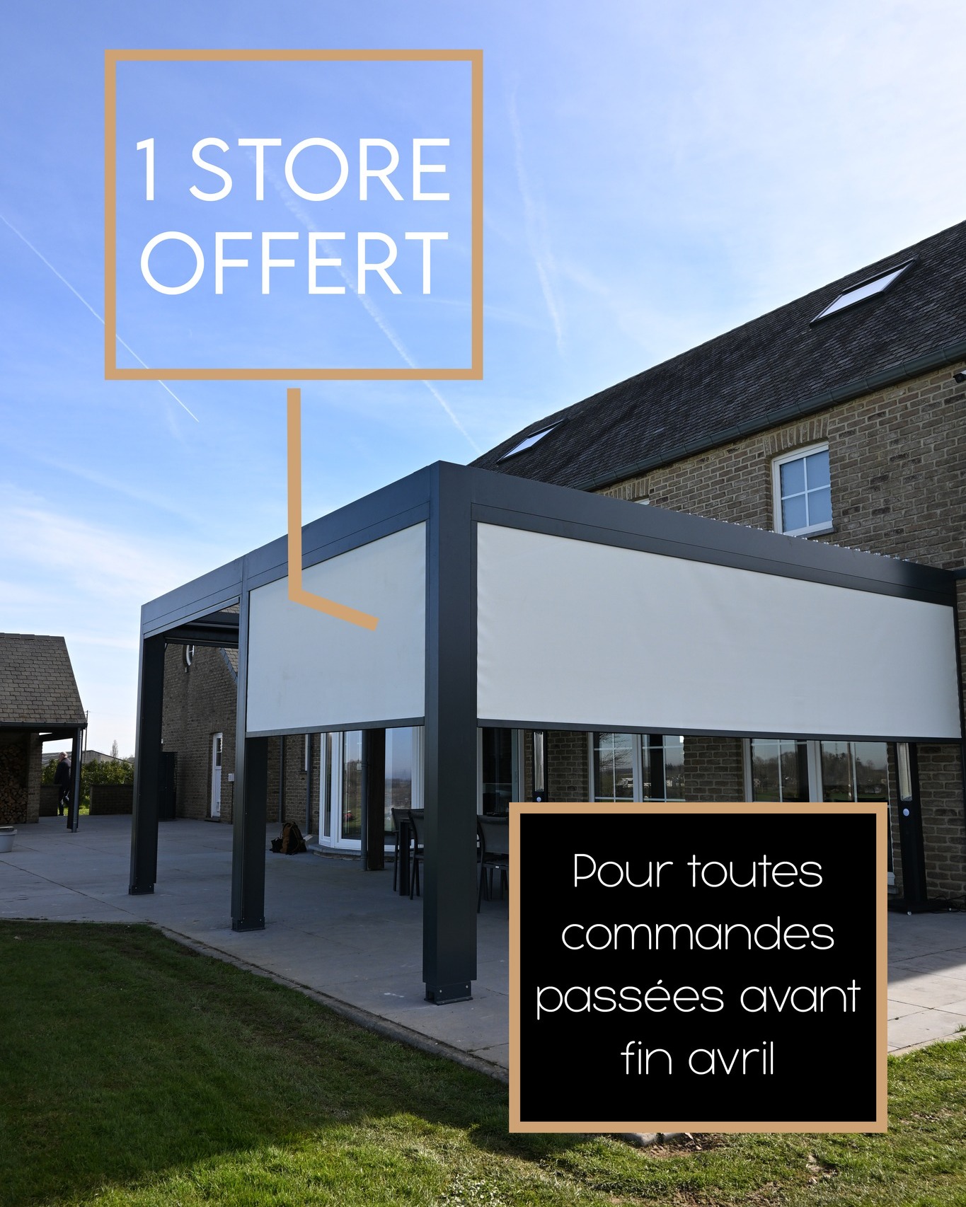🌿 Offre spéciale printemps ! 🚀
Pour toute commande d’une nouvelle pergola, nous vous offrons un store électrique !
🔹 Plus de confort : ajustez l’ombre et la protection en un seul clic.
🔹 Plus de flexibilité : abritez votre terrasse du vent et du soleil à tout moment.
📅 Offre valable jusque fin avril ! Ne laissez pas passer cette occasion unique d'améliorer votre extérieur.
📩 Contactez-nous dès maintenant pour en profiter !
#pergolabioclimatique #storedesign #terrasse #springvibes #promo #SpecialOffer #outdoorlife
