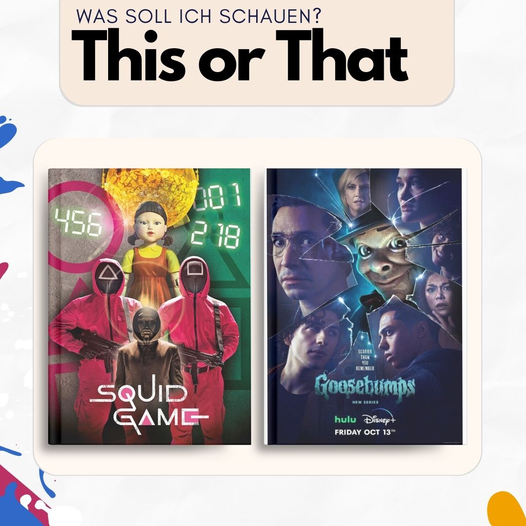 Helft mir mal weiter, soll ich lieber "Squid Game" Staffel 2 oder "Gänsehaut" die Serie schauen? Ich kann mich echt nicht entscheiden.