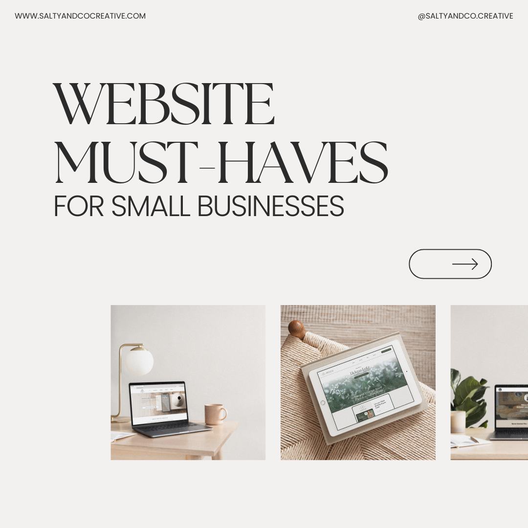 ✨ Website Must-Haves for Small Businesses
Your website is the digital face of your business — Let’s make sure it’s working hard for you! Check out these must-have features every small business website should include.