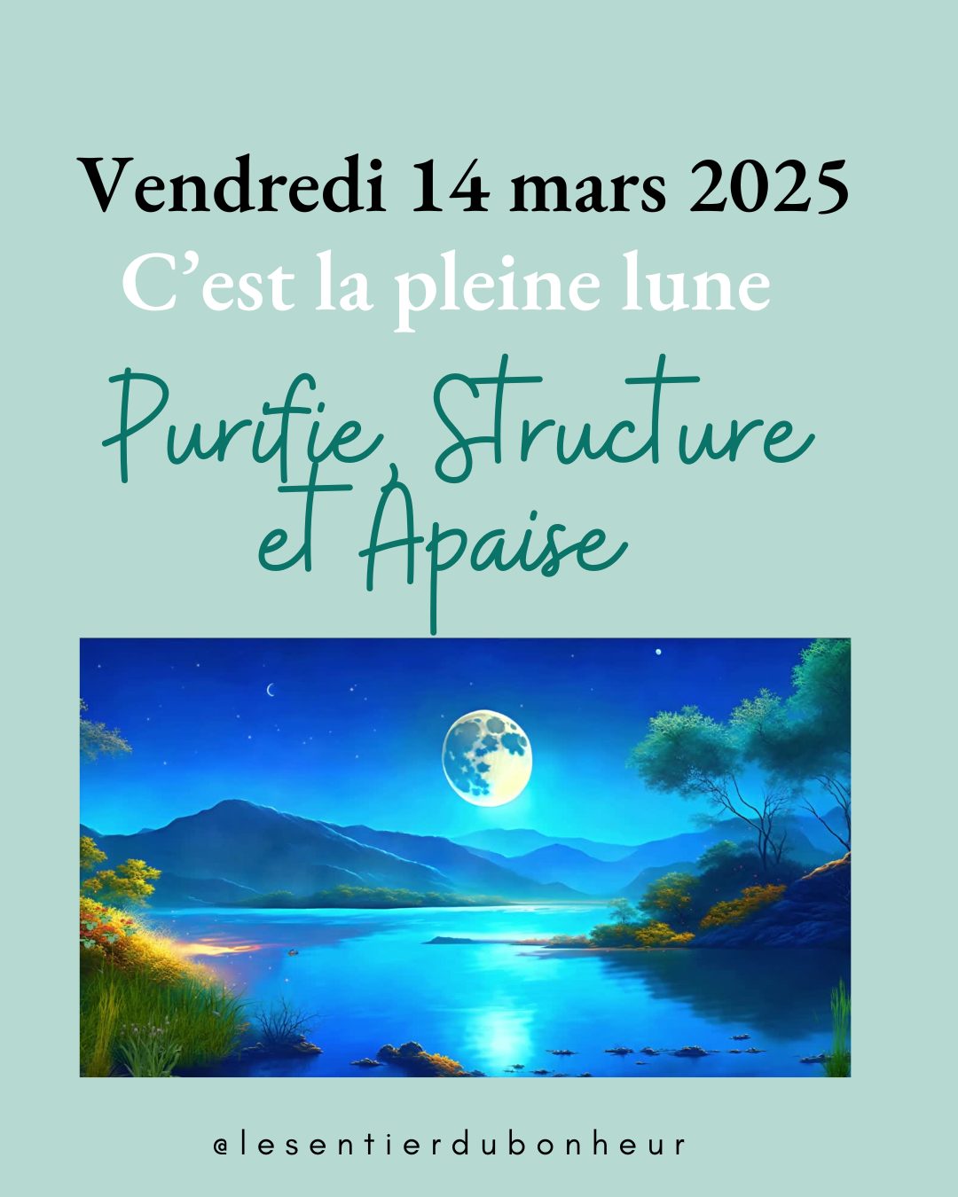 Pleine Lune du 14 Mars 2025 : Purification et Harmonie
Cette pleine lune en Vierge t'invite à faire le tri dans ta vie, à purifier ton corps et ton esprit, et à structurer tes pensées pour avancer plus sereinement.
💡 Que peux-tu libérer aujourd'hui ?
🔥 Le perfectionnisme qui te freine ?
🌿 L'accumulation de stress et de tâches inutiles ?
✨Les croyances qui t'empêchent d'avancer ?
Fais le rituel proposé dans le carrousel pour t'aider à t'ancrer et purifier ton énergie. Partage en commentaire ce que tu as choisi de laisser partir !
#pleinelune #energiepositive #rituelbienetre #developpementpersonnel #pleinelune2025 #rituelspirituel #connexioninterieure #holistique #soinspirituel #astroenergie #bienetreholistique #purificationenergetique #ancrage #confianceensoi #alignementinterieur