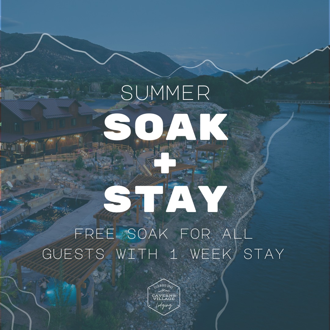 Check out our Summer soak and stay promo! When you book a full week at Caverns Village through any platform—Airbnb, VRBO, or directly through us—you'll receive a complimentary 3-hour soak at @IronMountainHotSprings for every guest. Choose Caverns Village as your home base for adventure this summer for an unforgettable Glenwood Springs getaway!
Offer valid for stays between May 1st - September 30, 2025. Must be 7 consecutive days. Complimentary 3-hour Iron Mountain Hot Springs soaks to 19 pools provided to each registered guest (maximum of 4 guests).
#visitglenwoodsprings #glenwoodsprings #GlenwoodSprings #cavernsvillagelodging #SummerAdventure #ColoradoAdventure #AdventureAwaits #2025Vacation