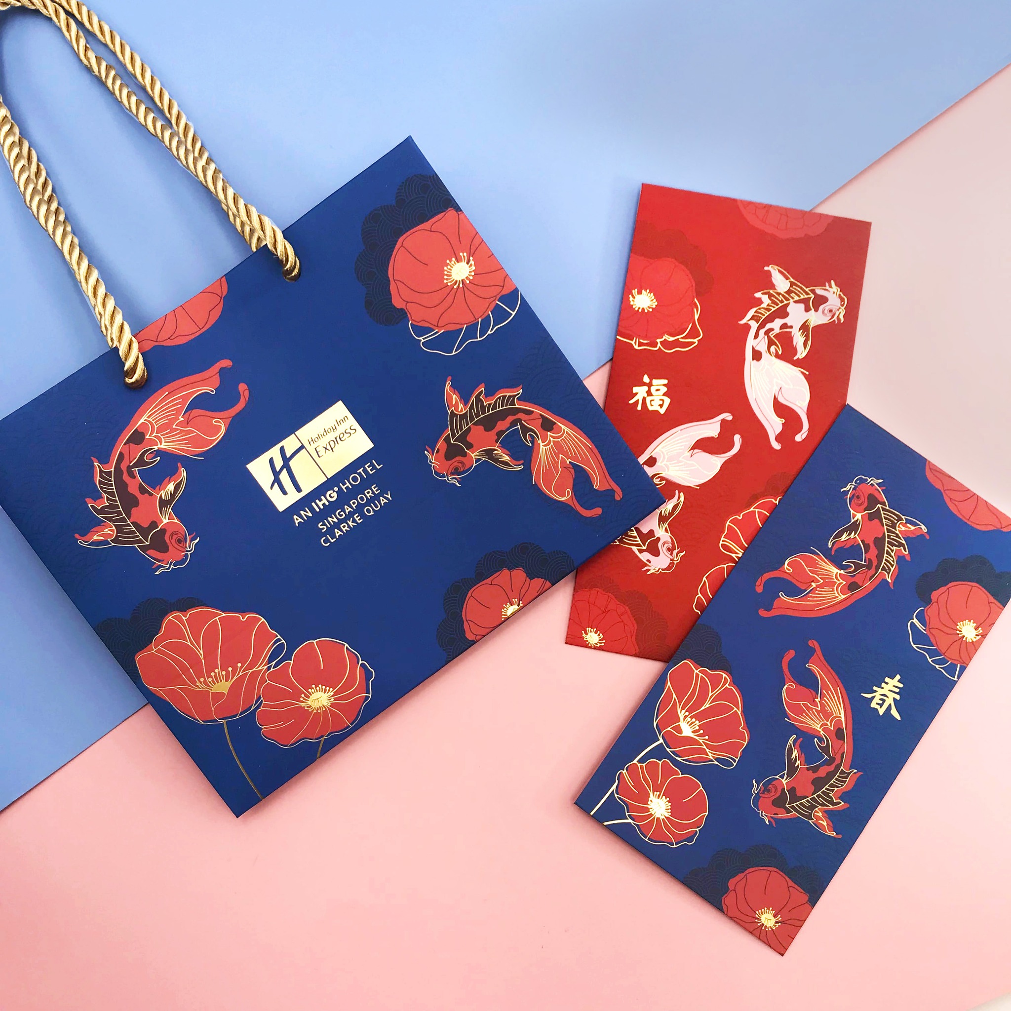 2024 | Holiday Inn Express Singapore Clarke Quay
Where modern hospitality meets cultural charm, weio elevates Holiday Inn Express Singapore Clarke Quay’s branding with a duo of exquisitely designed red packets that is coupled with a paper bag to complete the set. Our dual red packets, adorned with oriental motifs and abstract gold accents, unite to reveal a complete work of art, echoing the hotel's blend of luxury and heritage. 🌸🌊
Want your brand's narrative to unfold similarly? Let’s connect and craft something unforgettable.
#redpackets #redpacket #redpockets #angpao #angpow #laisee #hongbao #红包 #利是 #利是封 #CorporateGifts #CustomPrinting #ChineseNewYear #RedPacketDesign #CNYCorporate