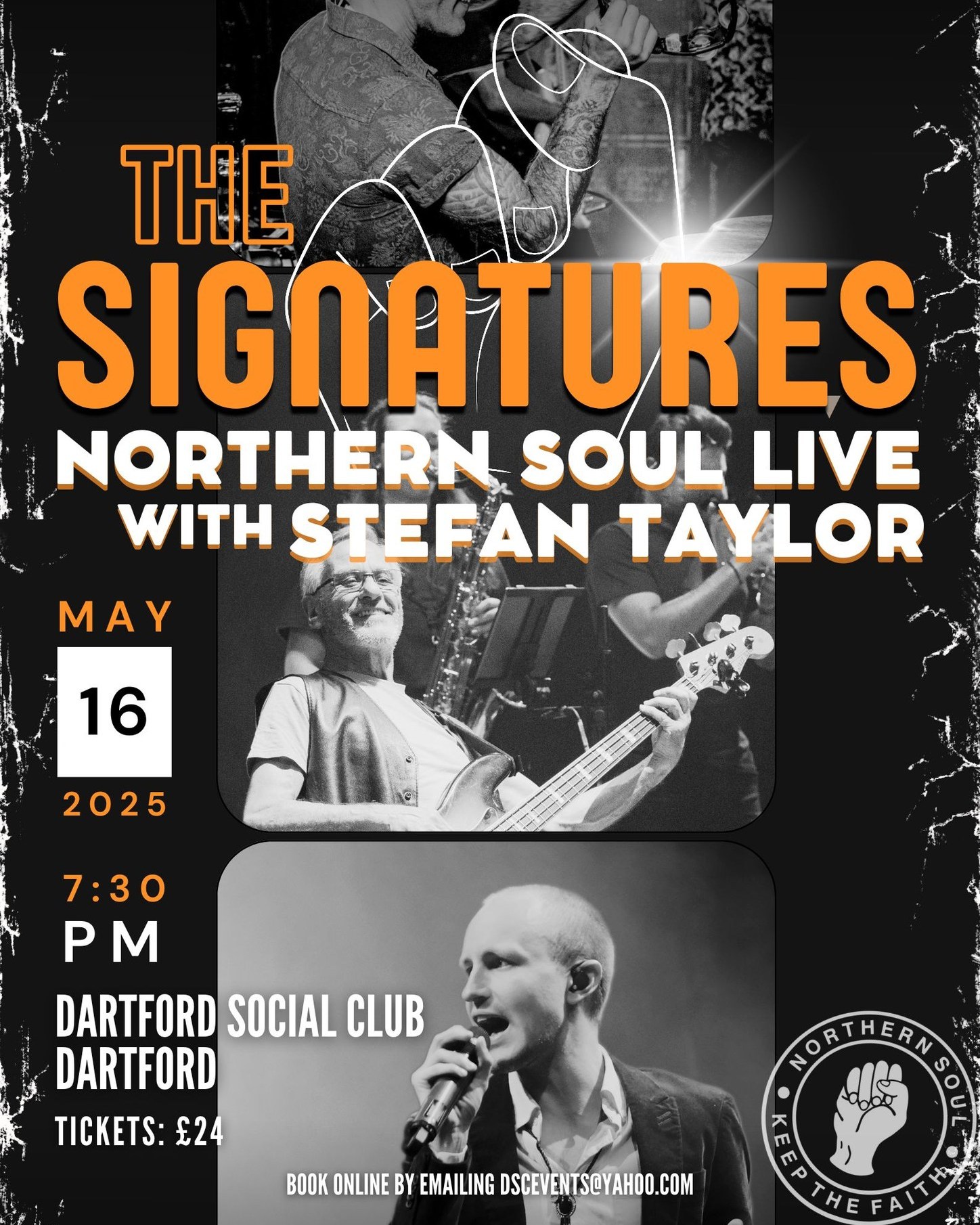 🎶 This Friday – Dartford, we’re coming your way! 🎶
Join us at The Dartford Social Club for a night of live Northern Soul with The Signatures bringing the energy, the classics, and all the good vibes! 💃🕺
🔥 Tickets available on the door – so don’t miss out!
🕢 Doors: 7:30PM
Let’s make it a soul-filled Friday night to remember, Dartford! 🎤✨
#DartfordSoulNight #TheSignaturesLive #NorthernSoulVibes #FridaySoulSession #LiveSoulMusic