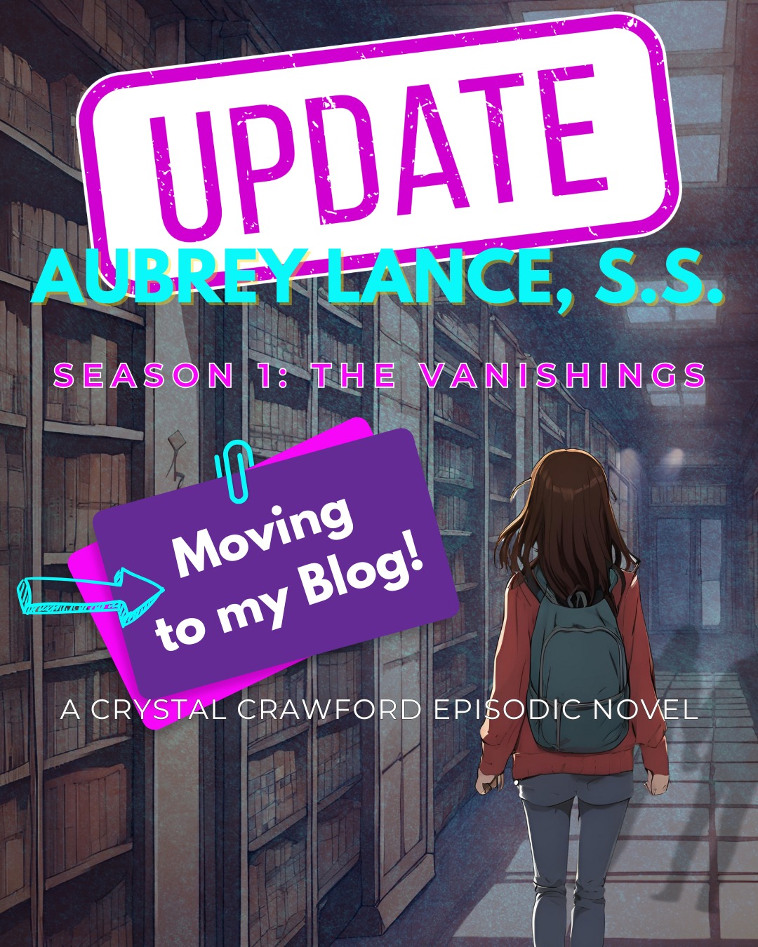 THIS IS NOT AN APRIL FOOL'S JOKE! It's a real announcement.
Hello, everyone!
If you've been following the Aubrey Lance, Season 1 story progress, you know I began posting it episodically on the Forum on my website earlier this month.
HOWEVER, Wix has just announced they are retiring their Forum in a few weeks, and shifting everyone to using Wix Groups instead. I've used Wix Groups before, and I know it's not the best fit for posting a story like Aubrey Lance, plus the reviews of Wix Groups are fraught with complaints about usability.
So--Aubrey Lance will be moved to my blog, effective immediately!
I'll still be posting nightly episodes, Monday through Saturday, you'll just find them on my BLOG rather than my Forum.
I've set up a landing page specifically for the Aubrey Lance, Season 1 posts, which I will enable as soon as I've got the already released episodes copied over to it. I plan to start copying over the existing 25 episodes to my blog tonight, so I'll be all ready to post future episodes from there!
The new URL for accessing Aubrey Lance, Season 1 on my site will be simply be http://ccrawfordwriting.com/aubreylance-season1 from this point on.
I have set up a redirect for the URL that led to the forum, so that everyone will be taken to the correct place, even if they use the old link.
If you're wanting to check out the new landing page for Aubrey Lance, check back in a few hours... I should have it up by then! Or by tomorrow at the latest.
As soon as it's up, I'll be disabling the Forum.
Thanks for your patience, and I hope you'll hop over to my Blog and check out some Aubrey Lance episodes soon!
Sincerely,
Crystal