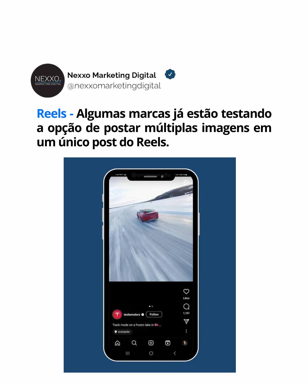 Atualmente testando com alguns usuários, o Instagram está trabalhando em carrosséis dentro do Reels, que permitirão aos usuários postar vários vídeos e/ou imagens estáticas em uma única postagem no Reels.
Como você pode ver neste exemplo postado pelo pesquisador de aplicativos Radu Oncescu , os usuários do Instagram em breve terão novas opções de postagem de Reels, com vários frames dentro de um único Reel.
O que é exatamente como o TikTok, que oferece mais maneiras de compartilhar imagens estáticas, em particular, no feed principal.
As postagens em carrossel podem ser uma adição útil, oferecendo novas opções para mostrar seus produtos e negócios por meio de narrativa expandida e exibição no fluxo de Momentos.
E como Reels é o formato de conteúdo que mais cresce no Meta , faz sentido testar as diversas opções de apresentação disponíveis para maximizar seu alcance.
Ainda não se sabe quando será totalmente implementado, mas a interface do usuário parece bastante refinada e algumas marcas já estão testando a opção in-stream.
Fonte SocialMediaToday
#socialmedia #reels #instagram #facebook #meta #agenciademktdigital