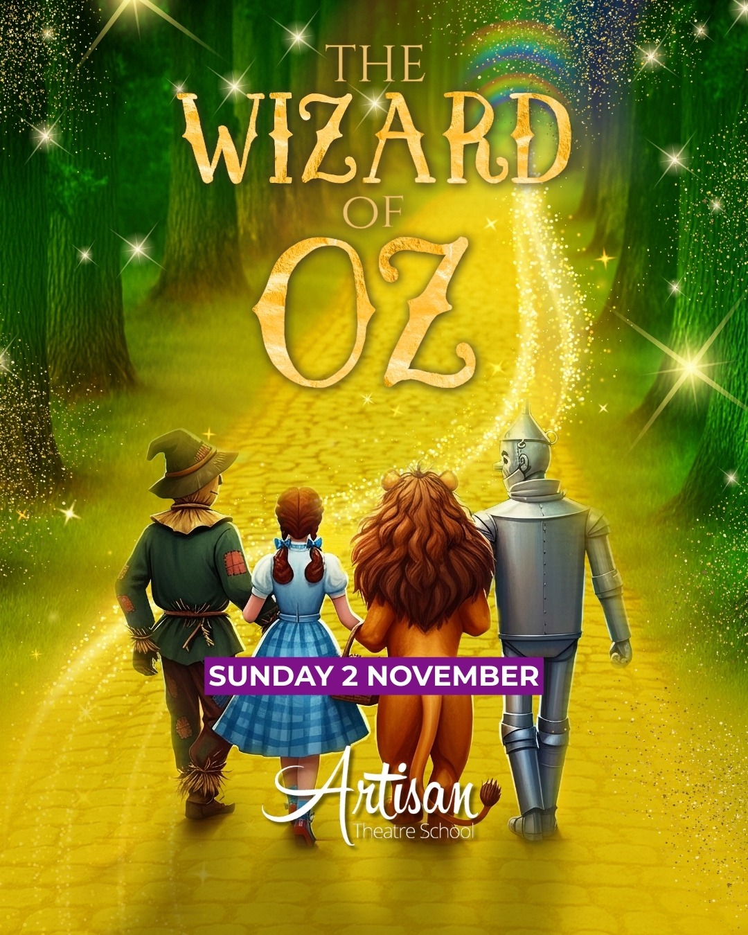 🎭✨ Tickets are now live for The Wizard of Oz – hitting the stage on Sunday 2 November at The Regent Centre, Christchurch!
We’re so excited to bring this magical production to life with our wonderfully talented students and passionate teaching team. 🌈🎶
🎟️ Grab your tickets now via the link in our bio.
👥 Group booking discount available – but please call the box office directly to book those!
Got questions? Just drop us a message.
For now… we’re off to see the Wizard! 💫👠
#WizardOfOz #RegentCentre #MusicalTheatre #ChristchurchEvents #YouthTheatre #ArtisanTheatreSchool