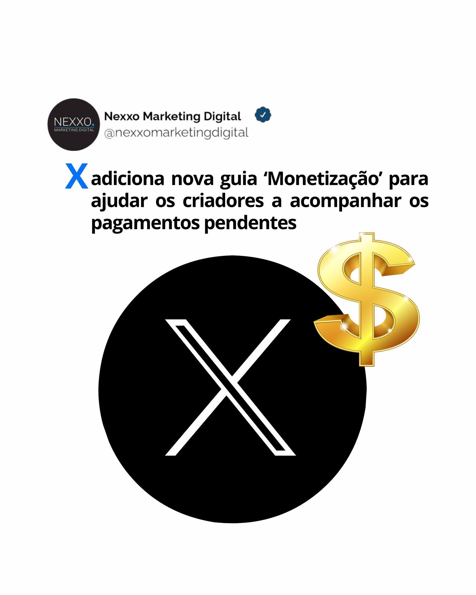 X adicionou uma nova guia “Monetização” para assinantes X Premium, a fim de tornar mais fácil para aqueles que desejam ganhar dinheiro no aplicativo acompanhar seu desempenho nos elementos de renda em evolução do X.
Os membros do X Premium agora podem acessar um novo elemento de “monetização” no menu do aplicativo. Tocar nele o levará a uma lista dos vários caminhos de monetização de X, onde você também poderá obter uma estimativa de seu pagamento pendente no período atual.
A listagem também fornecerá acesso a mais informações sobre os programas de monetização do X, que ele pretende desenvolver ao longo do tempo.Uma maneira prática de controlar seus pagamentos X e, potencialmente, resolver quaisquer problemas antes da data de pagamento.
O que pode ser particularmente útil, dado que muitos criadores se depararam com as regras de monetização de X ultimamente , deixando um número crescente de criadores menores, em particular, incapazes de lucrar com os programas de X.
Parte do desafio que alguns criadores de X estão enfrentando é que eles perdem a monetização de seu conteúdo se ele for notado pela comunidade e, aparentemente, alguns estão usando as notas da comunidade como uma ferramenta para impedir que outros recebam pagamentos no aplicativo. O que teoricamente não é fácil de fazer, já que as Notas da Comunidade exigem que o consenso de pessoas com perspectivas políticas opostas seja exibido no aplicativo. Mas à medida que o X continua a refinar o processo do Notes, alguns foram capazes de transformar o sistema em uma arma para diversos fins .
E há outros casos em que os criadores estão perdendo o acesso à monetização, aparentemente sem motivo.
E à medida que X continua a refinar seu foco no conteúdo de vídeo em particular, também busca melhorar o negócio para criadores de vídeo de grande nome. Nesse sentido, X também expandiu recentemente sua opção de posicionamento de conteúdo premium “Amplify” para fornecer aos criadores de renome outra maneira de monetizar seus uploads no aplicativo.
X está facilitando oportunidades, e esta nova opção de rastreamento ajudará os criadores a monitorar e maximizar seus pagamentos X. SocialMediaToday