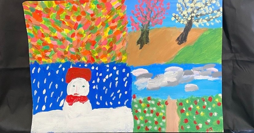 🌸☀🍂❄ Vier Seizoenen – door Vivi
Een betoverende reis door het jaar in één beeld.
Met duizenden stipjes, details en liefdevolle lijnen
vangt Vivi de magie van elk seizoen:
bloesems in de lente, zonnestralen in de zomer,
vallende bladeren in de herfst,
en een vrolijke sneeuwman tussen kale bomen in de winter.
Elk hoekje leeft – elk seizoen ademt.
Een tijdloze tekening vol geduld, kleur en gevoel.
#VierSeizoenen #ViviKunst #Stipkunst #SeizoenenInBeeld #SneeuwmanTotBloesem #KunstMetDetail