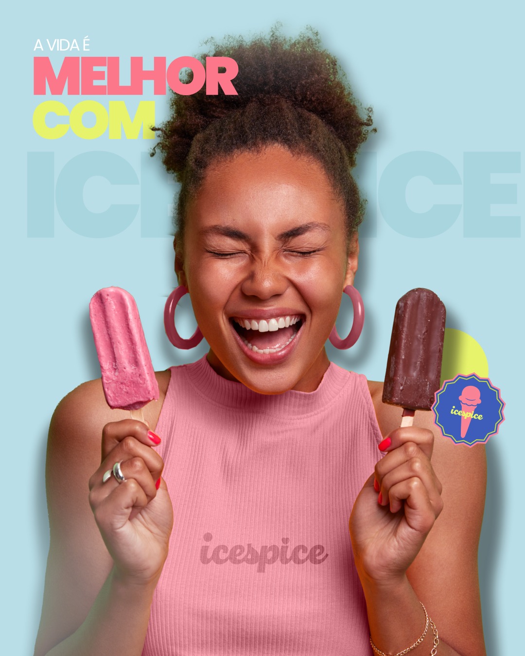 Dias comuns também merecem momentos deliciosos.
A vida é melhor com sorvete e um sorrisão! 😄
Ice Spice, mais doces do que nunca.