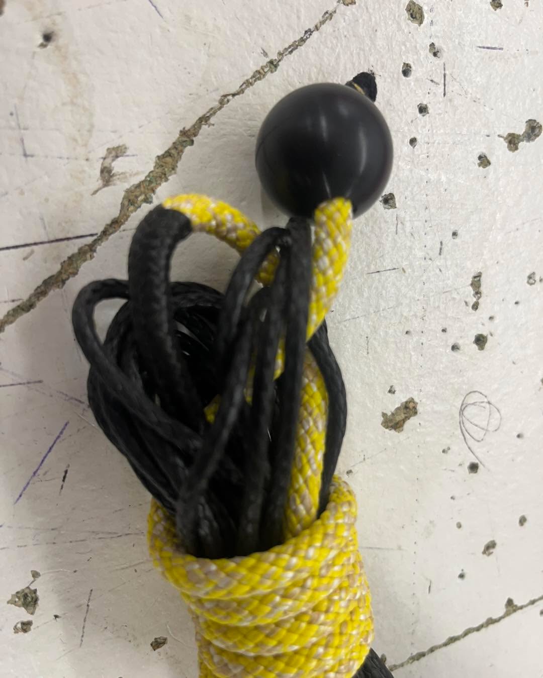 Some lovely scorpion ropes going out this week! There are a set of tapered spinnaker sheets in Coppa Dura for a lightweight and low stretch performance sheet as well as a main halyard with a chafe cover where the ball stopper sits at the head of the mainsail. The chafe cover in this instance helps improve the longevity of the halyard, by helping provide durability where the mainsail attaches.
