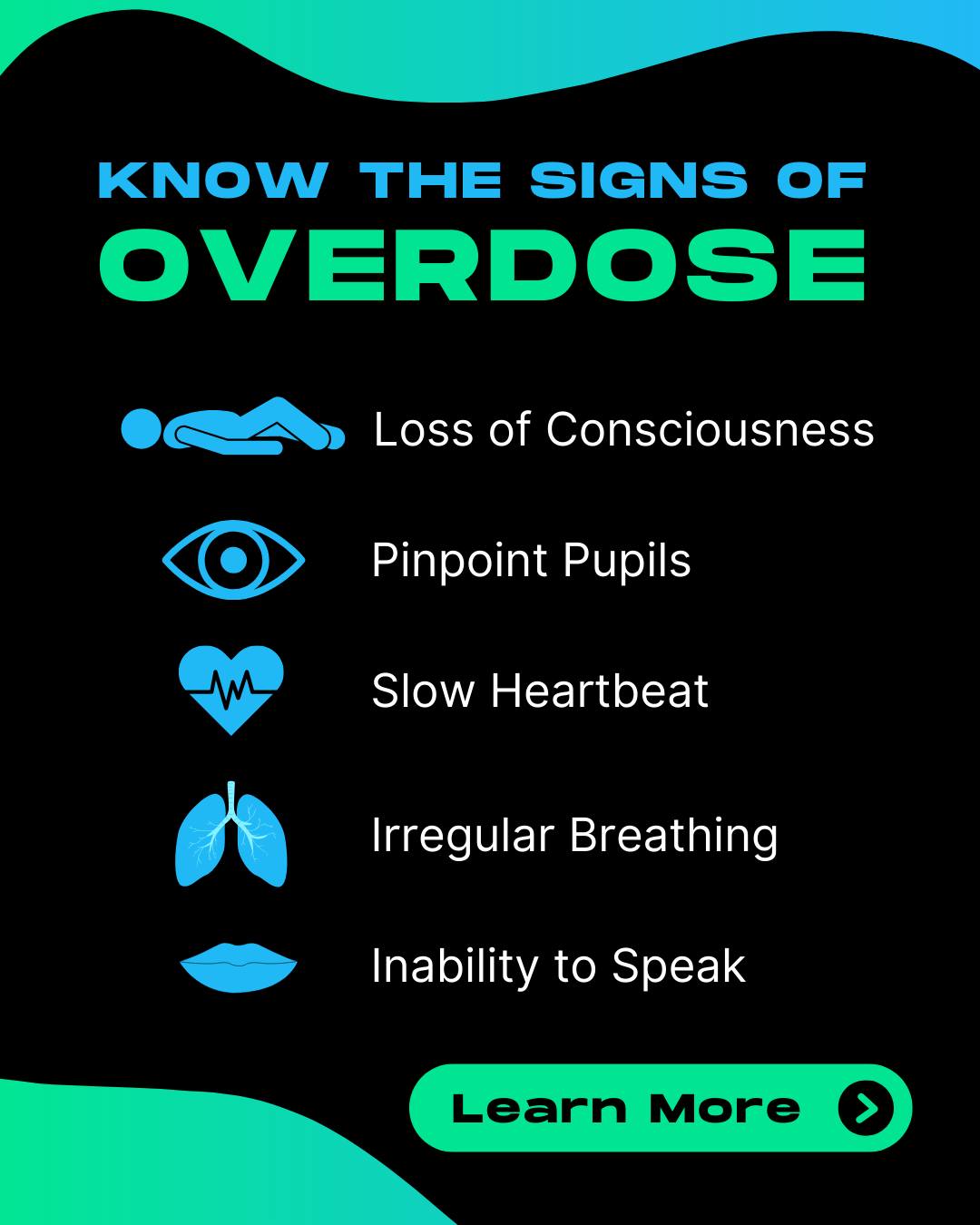 Overdose happens when a toxic amount of a drug/substance, or a combination of them, overwhelms the body. Be aware of the signs to help prevent overdoses.
If someone is unresponsive, has slow or no breathing, or tiny pupils, it could be an overdose. Knowing the signs could save a life—maybe even your friend’s.
📍 Find free naloxone and get the facts at ichoosemyfuture.org
Sources: https://fentanylawarenessday.org/facts-about-fentanyl
https://harmreduction.org/issues/overdose-prevention/overview/overdose-basics/what-is-an-overdose/
#FentanylAwareness #KnowTheSigns #NaloxoneSavesLives #SummitCounty