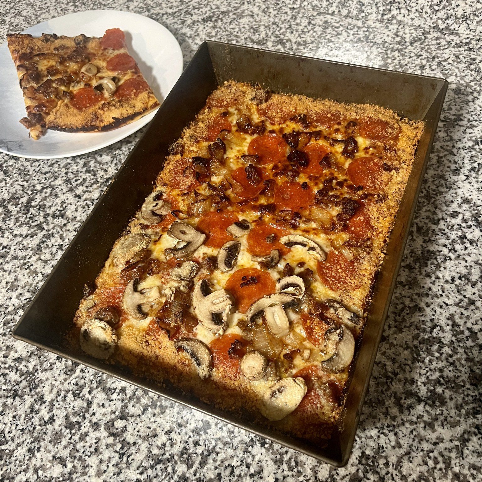 Perfect for sharing, this pizza features mushrooms on one side and Italian sausage on the other plus caramelized onions, pepperoni, and a parmesan crust! Be sure to tag us or use #tiseosdough to share your dough-licious creations with us. We love to see and share what you come up with. ❤🍕
#pizza #pizzanight #tiseos #tiseospizza #tiseosfrozenpizzadough #pizzadough