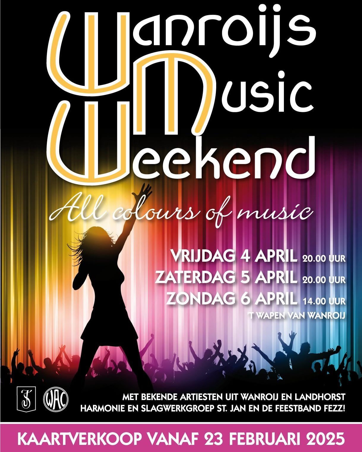 Kaartverkoop voor het WMW start vandaag!
Kaarten zijn vanaf 14.00 uur te koop via www.stjanwanroij.nl voor € 10,- (inclusief één consumptie). Kinderen t/m 12 jaar hebben gratis toegang zonder kaartje. Voor ouderen en mindervaliden zijn er bij alle shows zitplaatsen te reserveren. Liever kaarten kopen zonder internet? Vanmiddag is het ook mogelijk om kaarten te kopen tussen 14.00 en 16.00 uur bij zowel café Buitenlust in Landhorst als 't Wapen van Wanroij. De spectaculaire show zal driemaal opgevoerd worden (n.b. alle drie de shows zijn dus hetzelfde).