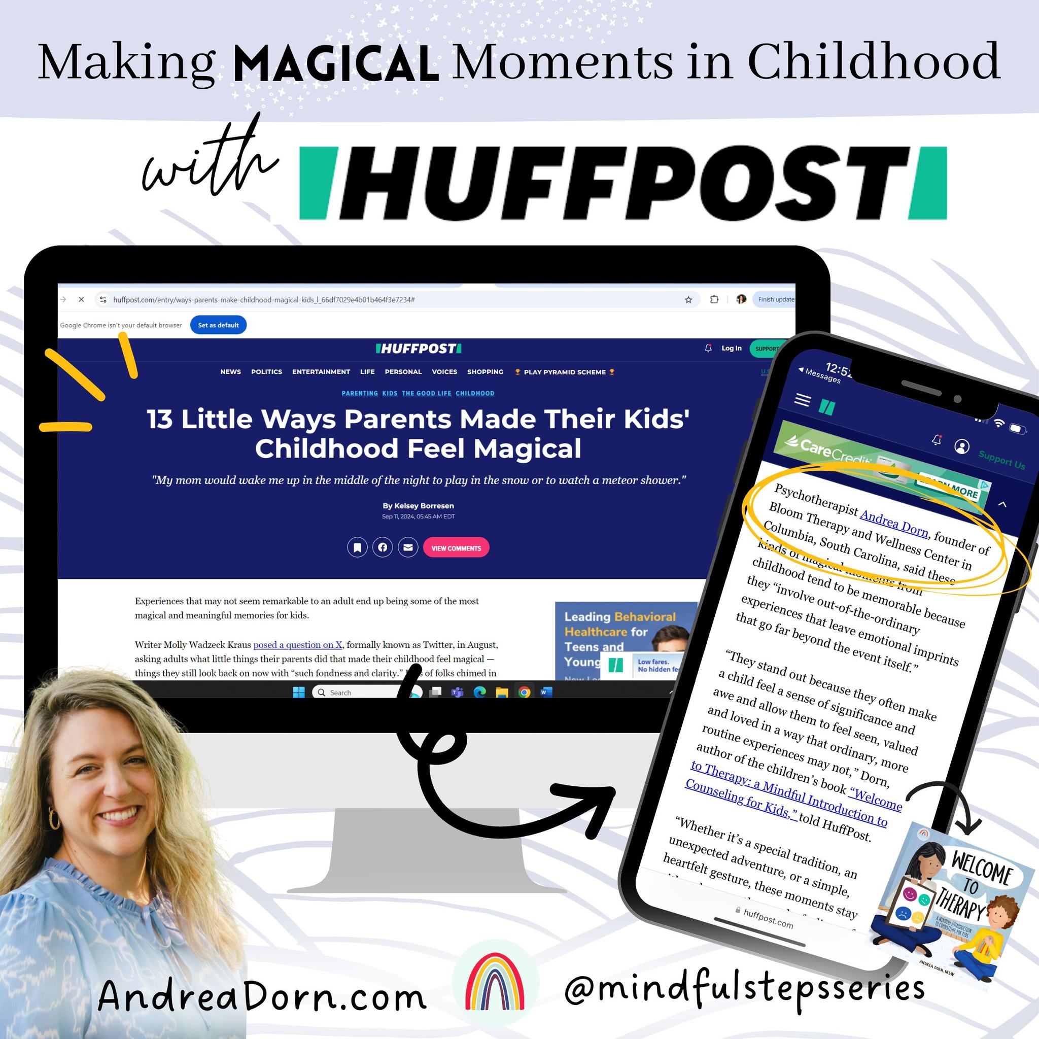 ✨ What makes magical childhood moments so magical? ✨
I had the pleasure of diving into this topic in my recent interview with @huffpost Kelsey Borresen. 💛 Creating those magical moments for our children (and reflecting on our own) is one of my favorite subjects. It was such a joy to share my thoughts!
Do you remember any magical moments from your childhood? I'd love to hear them! 💫
Check out the full article —link in bio!
#ChildhoodMagic #ParentingMoments #HuffPostInterview #CreatingMemories
#mindfulstepsseries #parenting101 #parentinghacks #happyhealthykids #huffpost #mindfulstepsseries #parentinghacks #parenting101 #happyhealthykids #motherhoodunplugged #childhoodunplugged
#socialworkers #connectedparenting #childpsychology #consciousparenting #childhooddevelopment #positiveparenting #dadlife #mamahack #monetessoriparenting #childtherapists