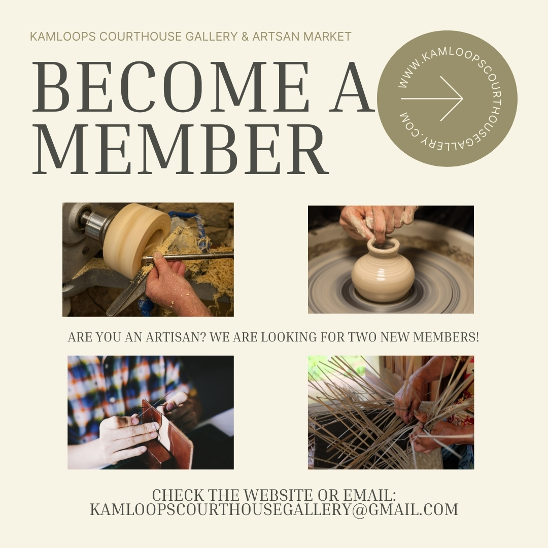 We're looking for a couple of new members. Check out the Membership page on our website for details. #handmadeart #explorekamloops #kamloopsartist #kamloopsartisan
