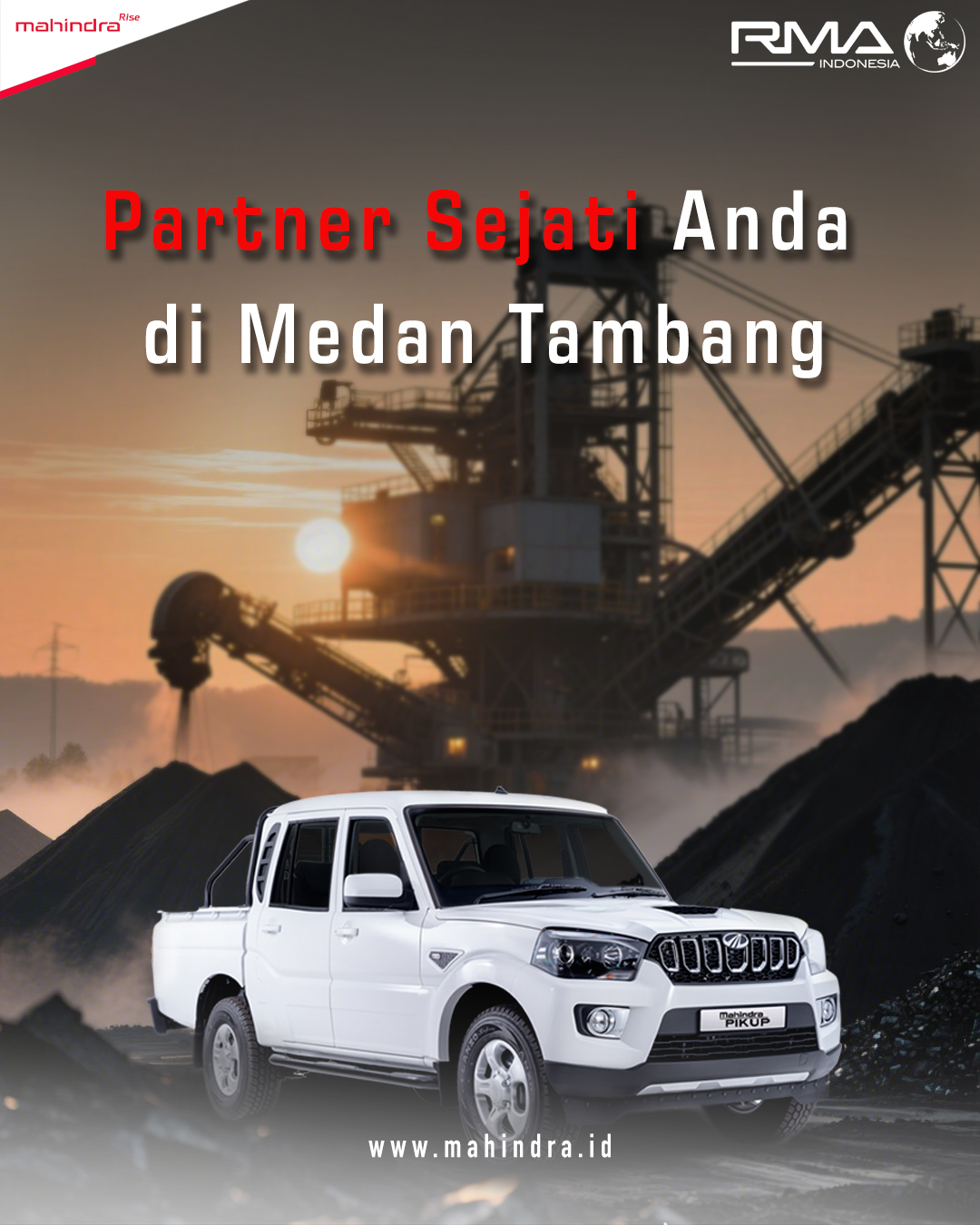 Dirancang untuk menghadapi medan berat — Mahindra Scorpio Pik Up siap menjadi partner sejati menuju sukses untuk industri tambang anda."
.
.
#MahindraScorpio #PikUpKeren #MahindraIndonesia #YourPartnerInSuccess #RMAIndonesia #mahindra4x4 #mining #plantation #farming #miningindonesia #minerals #coal #tambang #sobatenergi #ESDM #miningexpo #agriculture #agriculturelife #tipsandtrick #pertanian #perkebunan #pertambangan #fleet #fleetrental #rentalfleet #pickuprental