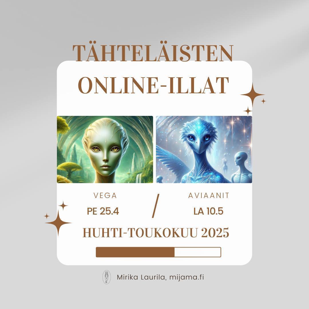 âšKutsu tĂ€htelĂ€isten online-iltoihin huhti-toukokuussa! âš
KevÀÀn 2025 aikana sukellamme galaktisten sivilisaatioiden maailmaan ja tutkimme teemoja, jotka tukevat henkistÀ kasvuasi ja laajentavat tietoisuuttasi.
Nyt tutustumme đœVegan tĂ€htikansaan ja đAviaanien moniulotteisuuteen sekĂ€ heidĂ€n viisauteensa!
đ Samanhenkiset tĂ€htipolkunsa seuraajat pÀÀsevĂ€t jakamaan omia kokemuksiaan ja oivalluksiaan siitĂ€, miten kehitys galaktiseen ihmisyyteen on jo kĂ€ynnissĂ€ Maaplaneetalla.
đ Voit myös vain kuunnella tĂ€htikansojen informaatiota, rentoutua ja syventyĂ€ lĂ€snĂ€oloon ohjatun harjoituksen avulla.
đ PÀÀset oman tĂ€htelĂ€isyytesi, voimasi ja yhteytesi ÀÀrelle. Illan aikana linjaudut sisĂ€isen viisautesi ja yksilölliseen galaktiseen energiajĂ€lkeesi ja tehtĂ€viisi tĂ€htelĂ€isenĂ€.
Kenelle tÀmÀ on?
⚠Kaikille, jotka ovat kiinnostuneita tÀhtelÀisistÀ sivilisaatioista, galaktisesta tietoisuudesta ja oman henkisen polkunsa syventÀmisestÀ.
⚠Henkilölle, joka haluaa tulla tietoisemmaksi galaktisesta potentiaalistaan.
Milloin ja missÀ?
⚠Online-iltojen aikataulu ja linkit lÀhetetÀÀn sÀhköpostiisi suoraan varauksesi jÀlkeen Voit osallistua mukavasti kotoasi kÀsin!
Ota askel lĂ€hemmĂ€ksi galaktisen lĂ€hdekenttĂ€si ja tietoisuusverkostosi informaatiota â ilmoittaudu mukaan! LisĂ€tiedot ja ilmoittautuminen löytyvĂ€t biosta tai mene suoraan linkistĂ€:
đȘ Vegalainen ilta pe 25.4. klo.18.30 đȘ
https://www.mijama.fi/service-page/vegalainen-online-ilta
đȘAviaanien ilta la 10.5. klo.18.30 đȘ
https://www.mijama.fi/service-page/aviaanien-online-ilta
âšTutustu tietoisuusverkostosi ja lĂ€hdekenttĂ€si yhteyspisteisiin rakas tĂ€htelĂ€inen! âš
#energia #intuitio
#sydÀntietoisuudenevoluutio #universuminihmisarkkitehti
#tietoisenaelÀminen
#tÀhtelÀiset #tietoisuus #universumi
#galaktinenviisaus
#omaluomisvoima
#mijamafinland