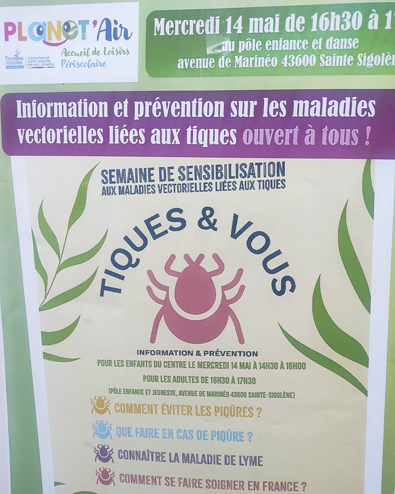 Merci #CHU de #sainteEtienne et au # CRMVT pour l atelier prévention sur les tiques