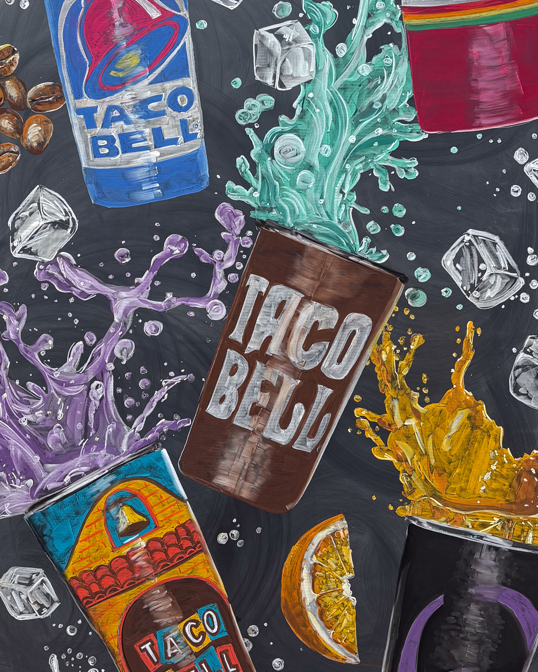 I ❤️ corporate events! I chalked 12 boards for Taco Bell this week, 3 of which were auctioned off for the Taco Bell Foundation. This one was my favorite! I got to preview the new 2025 Taco Bell menu, too. The quesocrisp taco is my favorite!
Sometimes clients have me working live at the event as a performance, whether it be on a board or on the ground. Sometimes they want the piece(s) done ahead of time so that they can use them for photos during the event. I can do it all!
Thanks for having me, Taco Bell, and thank you to MJM Creative for your hard work!
#SanDiegoChalkArtist #LosAngelesChalkArtist #LAChalk #LAChalkArt #TacoBellArt #QuesocrispTaco