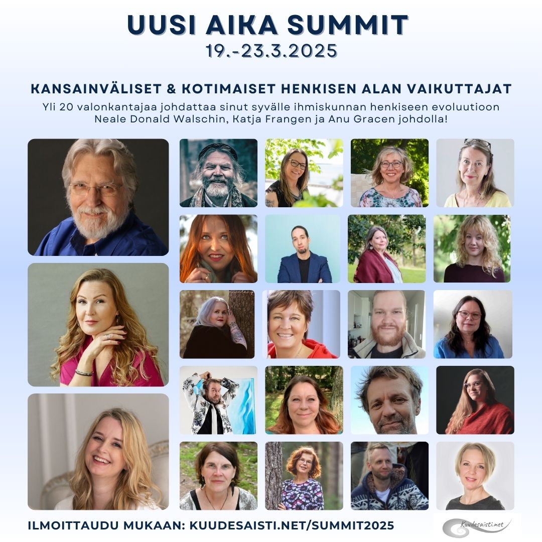 đUusi Aika Summit 2025 verkossa đ
19. - 23.3.2025 Kuudesaisti.net jÀrjestÀÀ verkkotapahtuman, jossa henkisen alan kulkijat, kirjailijat ja kokijat jakavat nÀkemyksiÀÀn ja viisauttaan uudesta, kristallisesta ajasta ja tietoisuuden laajenemisesta. Puhumme mm. siitÀ, mitÀ on olla ihminen uudessa ajassa; minkÀlainen on tulevaisuuden yhteiskunta; mitÀ tapahtuu, kun aistimme avautuvat ja miten suuret, planetaariset muutokset ja kosmiset yhteydet vaikuttavat meihin.
TAPAHTUMA ON ILMAINEN - voit ilmoittautua mukaan heti: kuudesaisti.net/summit2025
Kaikki haastattelut ovat katsottavissa ilmaiseksi 48 tunnin ajan julkaisustaan.
đȘLauantaina 22.3. Mirika Laurila, Tietoisuuden ja energian mentori đȘ
Tietoinen voimaantuminen ja mitÀ on tulevaisuuden galaktinen ihmisyys?
kuudesaisti.net/summit2025/22-3-lauantai/mirika-laurila
âšSummit tarjous mijama.fi / omamo.fi âš
KÀytÀ 21.-31.3. voimassaoleva -15% Alennuskoodi UASummit2025 verkkovarauksen yhteydessÀ tÀhtelÀisten online-iltoihin, Universumin ihmisarkkitehdit workshoppiin tai muihin ajanvarauspalveluihin osoitteissa:
âšmijama.fi/tietoisuuspalvelut
âšomamo.fi/omahenki-hypnoterapia
#energia #intuitio
#sydÀntietoisuudenevoluutio #universuminihmisarkkitehti
#tietoisenaelÀminen
#tÀhtelÀiset #tietoisuus #universumi
#galaktinenviisaus
#omaluomisvoima
#mijamafinland #kuudesaistiauttajatsummit2025