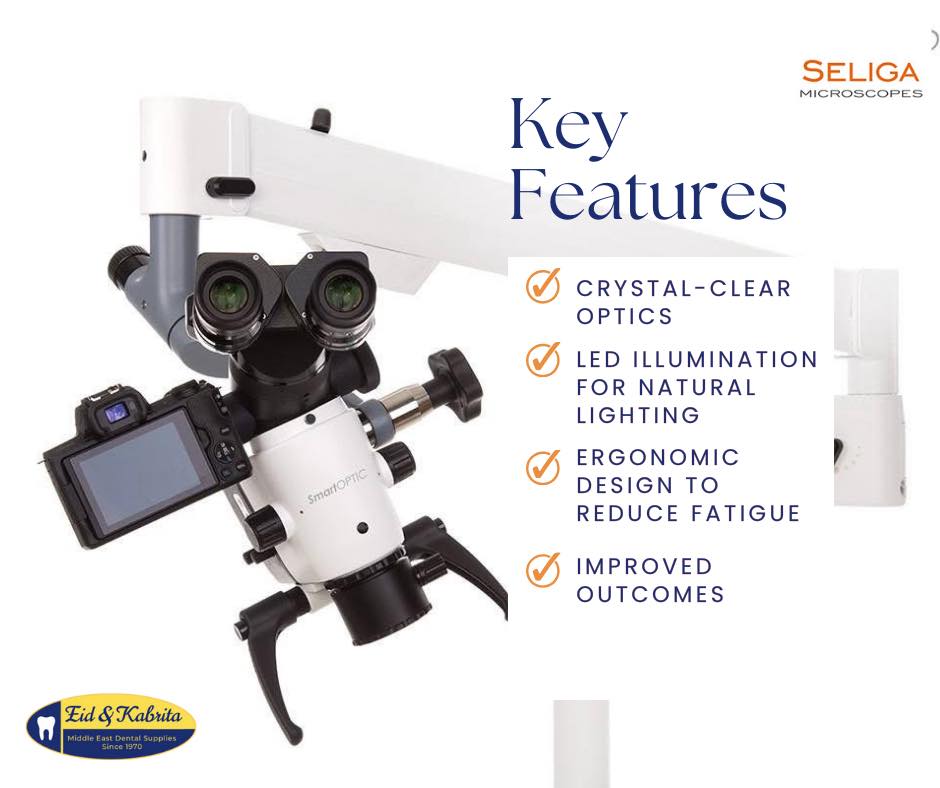 دقة، و ضوح و ثقة!
Precision. Clarity. Confidence.
�Experience the future of dentistry with the Seliga Dental Microscope – where magnification meets perfection.�Whether it's endodontics, periodontics, or restorative work, see every detail with unmatched clarity.
* Crystal-clear optics
* LED illumination for natural lighting
* Ergonomic design to reduce fatigue
* Reliable, Polish engineering
Elevate your practice. Deliver precision care.
For more information on our products and for our latest promotions call us on
: 24513870 - 24513874
لمزيد من المعلومات و للاستعلام اتصل بنا : 24513870 - 24513874
#seliga #smartoptic #dentalmicroscopes #improvedvision #عيد_و_كبريته #جودة_تثق_بها #جودة_عالية #مجهر_لاطباء_الاسنان