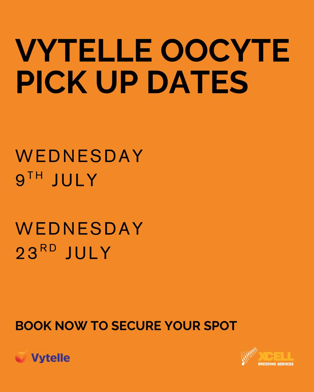 You asked, we listened and together with @vytelle, we have locked in our next OPU dates!
Make sure to lock in your animals now as spaces for the July pick-ups are limited.
Contact the Office for more information about embryo collection and to secure your spot