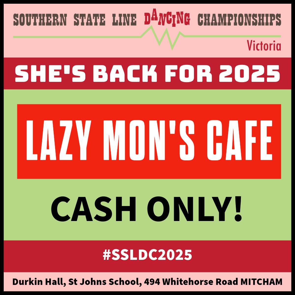 🍳☕ Lazy Mon's Café – Open All Weekend at SSLDC 2025! 🍔🍵
Whether you're starting your day with a classic Egg & Bacon Roll, warming up with a hearty bowl of pumpkin soup, or craving one of our signature specialty hamburgers, Lazy Mon's Café has you covered all weekend long!
Come fuel your day the tasty way – right here at #SSLDC2025. Delicious food, great vibes, and your go-to comfort eats await. See you there! 👋😋
📍 Find us at the back of the main hall – follow your nose or the crowd!
#cashonly #SSLDC2025