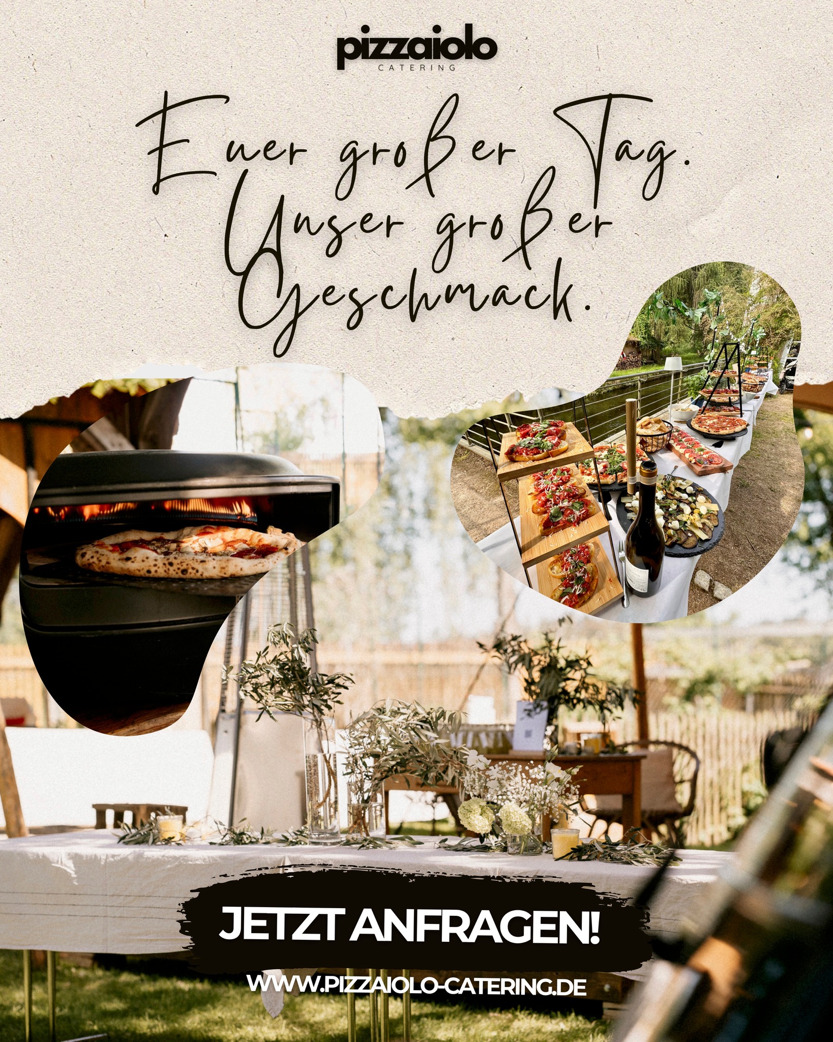 Euer großer Tag. Unser großer Geschmack. 💍🍕
Wenn Liebe auf italienische Küche trifft, entsteht etwas ganz Besonderes. Mit unserem italienischen Live-Catering sorgen wir für ein kulinarisches Erlebnis, das eure Gäste begeistert – von neapolitanischer Pizza, über feinste Antipasti bis hin zu süßen Desserts. Alles frisch vor Ort zubereitet, mit Liebe zum Detail und einem Hauch La Dolce Vita.
Ob Boho-Hochzeit im Freien oder elegante Feier – unser Catering passt sich eurem Stil an und macht euer Fest einzigartig. 🌿✨
Du bist auf der Suche nach etwas Besonderem für euren großen Tag? 🥳
Erlebe authentischen italienischen Genuss auf deiner Hochzeit: Neapolitanische Pizzen, Pasta, Antipasti und Desserts – frisch vor Ort zubereitet! ✨
👉🏽 Jetzt anfragen & euer Wunschdatum sichern!
FÜR MEHR INFORMATIONEN UND ANFRAGEN:
🛜 www.pizzaiolo-catering.de
✉️ pizzaiolocatering.schwandorf@gmail.com
📞 015679-262184
#hochzeit #hochzeiten #hochzeit2025 #hochzeitscatering #hochzeitscateringmünchen #weddingcatering #catering #cateringevent #cateringservice #cateringmünchen #cateringbayern #cateringregensburg #pizzacatering #pizza #pizzas #pizzatime #pizzaria #pizzalover #pizzaparty #pizzanapoletana #pizzapizzapizza #wedding #party #partytime #partyfood #PartyVibes #partyparty #cateringösterreich #cateringschweiz #cateringsalzburg