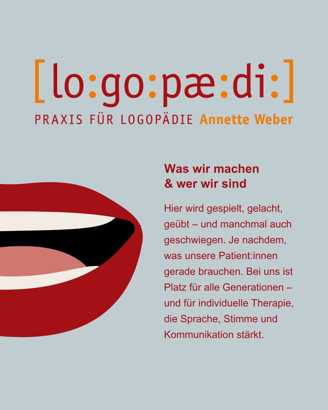 Ganz schön viel – und immer individuell. ☝🏼😊
In unserer Praxis unterstützen wir Menschen aller Altersgruppen dabei, ihre Kommunikationsfähigkeit zu entfalten, zu stärken und wiederzuentdecken.
Wir hören genau hin, schauen achtsam hin und entwickeln gemeinsam einen Weg, der zu euch oder eurem Kind passt.
🧡 Unsere Schwerpunkte:
🔹 Sprachentwicklungsstörungen bei Kindern
🔹 Stimmstörungen
🔹 Auditive Verarbeitungs- und Wahrnehmungsstörungen
🔹 Schluckstörungen
🔹 Eingeschränkte Kommunikationsfähigkeiten nach neurologischen Erkrankungen
Ihr habt Fragen? Meldet euch gerne. Wir beraten euch unverbindlich und mit offenem Ohr.
📍 Praxis für Logopädie Annette Weber | Salzkotten
📞 Kontakt in der Bio
#logopädie #salzkotten #sprachtherapie #wirfüreuch #logopädiesalzkotten #praxisfürlogopädie #praxisannetteweber #kommunikation #sprachförderung #therapiealltag