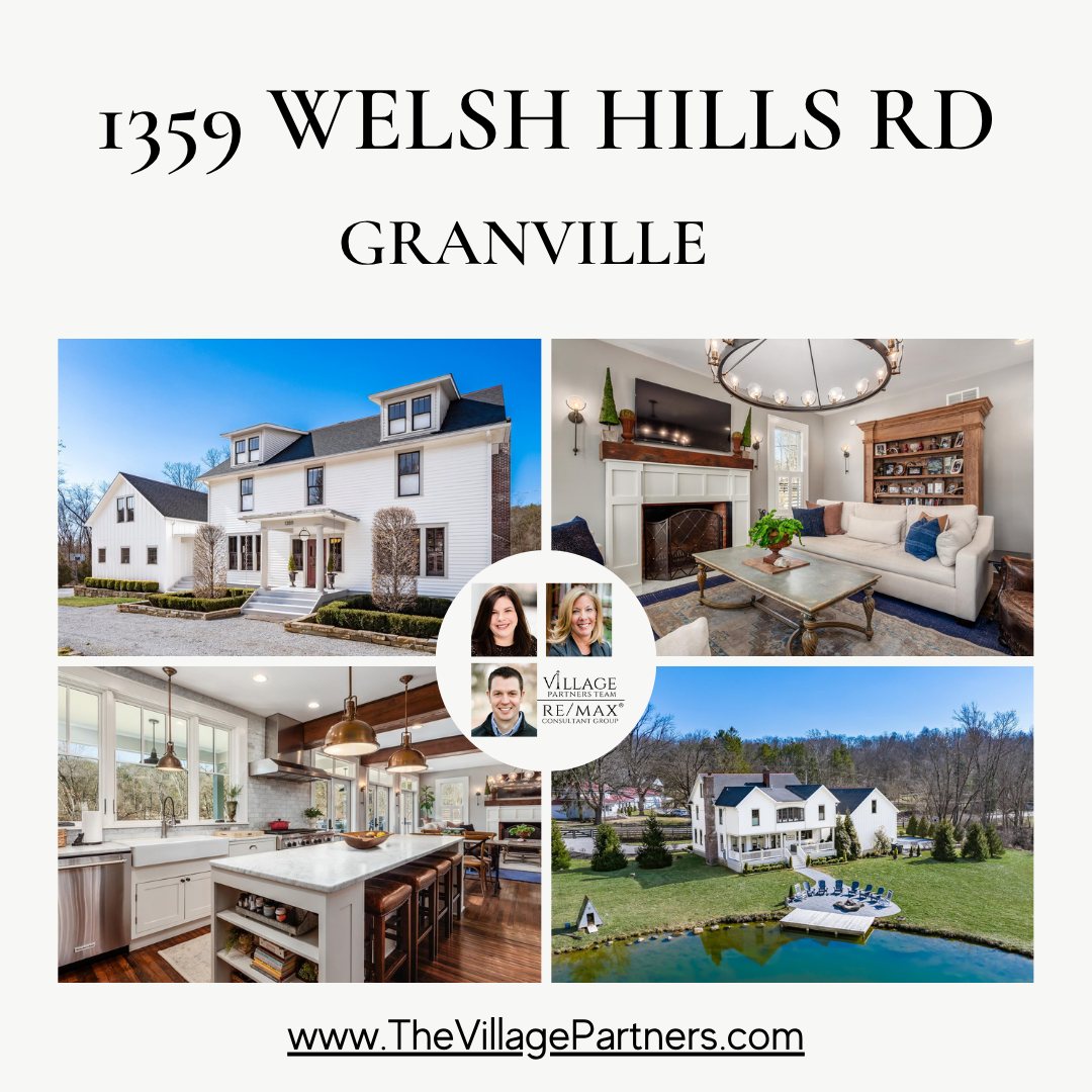1359 Welsh Hills Rd, Granville
This exceptional home combines timeless design with modern updates, all set on 5 peaceful acres just minutes from the Village and nearby nature trails. From the expansive covered porch overlooking a spring-fed pond to the elegant interior with original hardwood floors and custom finishes, every detail has been carefully curated. The spacious kitchen features marble countertops and professional-grade appliances, while the upstairs offers a luxurious primary suite with serene views and a third-floor teen retreat. A rare opportunity to enjoy space, style, and setting in one remarkable property.
Contact us for a private showing!
Call or Text: 740-587-0141
Email: Team@TheVillagePartners.com
Web: TheVillagePartners.com
#ReMaxConsultantGroup #TheVillagePartners