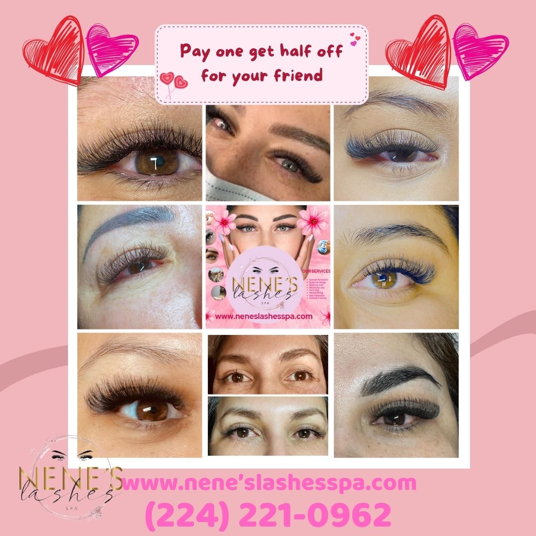 ✨ Get Ready for Valentine's Day at Nene's Lashes Spa! ✨
This February, treat yourself AND your loved ones! 💖
Pay full price for one lash service, and your friend or family member gets 50% OFF!
Don’t miss out on this special offer to look and feel fabulous just in time for the 14th. Book today and get your lashes on point! 😍
✨ Lashes that last, a beauty that shines. ✨
📲 DM us or call to book now! 224-221-0962 By appointment only--
Address: 223 S Green Bay Rd , Waukegan, IL,
#ValentinesGlow #LashLove #NenesLashes #SpecialOffer #TreatYourself #LookFabulous