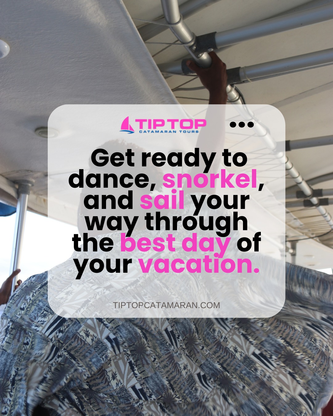 Adventure? Check! 🏝️
Dancing? Absolutely! 🎶
Snorkeling? Of course! 🐠
Your perfect day in paradise starts with Tip Top Catamaran—where the fun never stops, and the ocean is your playground. 🌊 Let’s make some waves together! 🚤☀️
#vacationgoals #snorkelanddance #boatingfun #catamaranadventure #sailinglife #islandvibes #paradiseescape #oceanmagic #goodvibesonly #tropicaldreams #saltwatertherapy