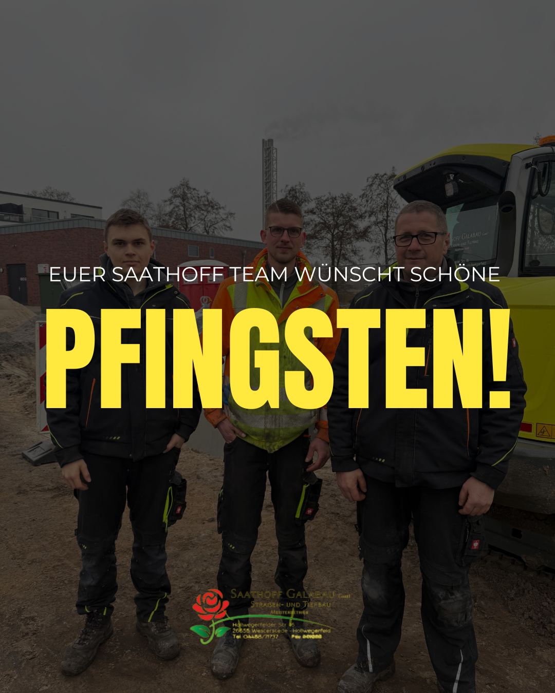 Wir wünschen euch schöne und erholsame Pfingsttage! 🌸☀️
Genießt die Zeit mit euren Liebsten und tankt neue Energie – euer Team Saathoff wünscht euch nur das Beste! 🙌🌿
#Pfingsten #Feiertagsgrüße #TeamSaathoff #Erholung #GaLaBauMitHerz