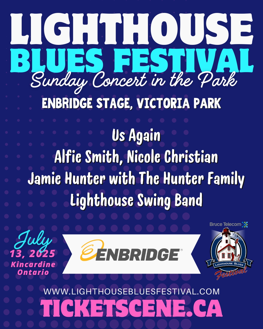We've extended our festival to now include Sunday afternoon, July 13, in Victoria Park! It's a full day of live music and it's free! Thank you Enbridge for your support! @lighthouseswingband