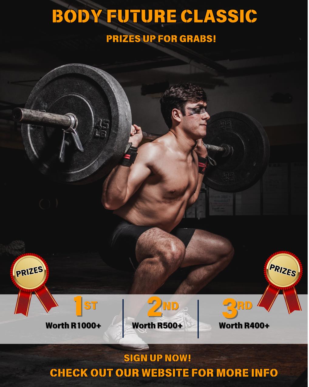Get ready to lift heavy and make history at the Body Future Classic, a powerlifting showdown like no other! 🏋🏻♂️
Date: 7 June 🗓️
Location: Body Future Gym, Eerste River 📍
Prizes 🏆 :
1st – Worth R1000+
2nd – Worth R500+
3rd – Worth R400+
Whether you’re an athlete ready to compete or a spectator hyped to watch the action, now’s the time to sign up! 📝
LINK IN BIO to get your ticket, or DM us for more info!
Let’s see who’s got the power to claim the podium!