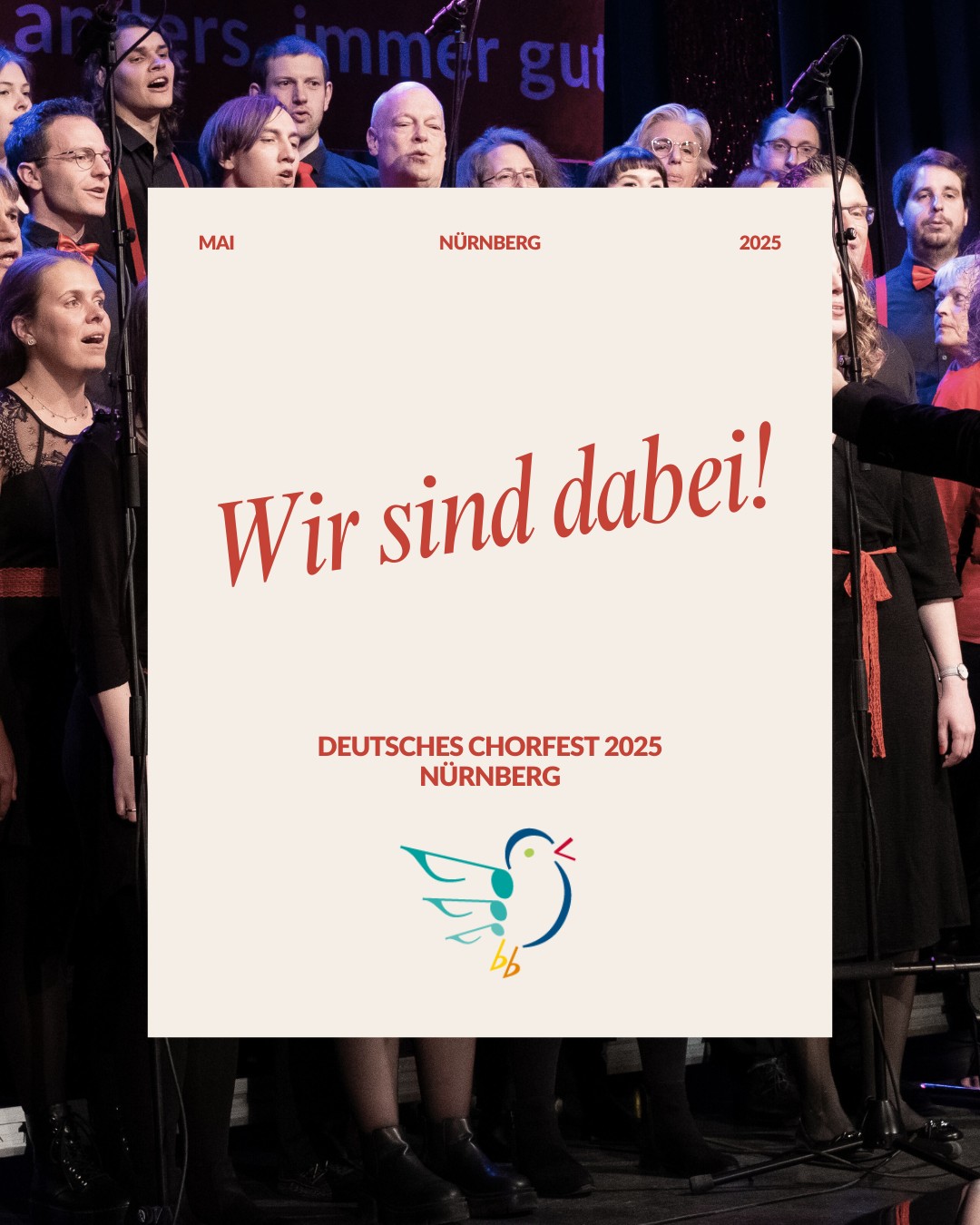 Deutsches Chorfest wir kommeeeeen! 🤠🥳
Wir freuen uns riesig, dieses Jahr Teil des Deutschen Chorfests in Nürnberg zu sein und proben schon fleißig für unsere Auftritte bei den Tageskonzerten und unsere Wettbewerbsteilnahme🤭🙌🏼🎤
Wann ihr uns wo findet erfahrt ihr, wenn ihr einmal nach links swiped➡
Wir freuen uns über ordentlich Support! ❣
Also @deutscherchorverband, wir sind ready, ihr auch? 😎
#ChorfestNürnberg #StimmenDerVielfalt #stuttgart #0711 #chormäleon #chorliebe #immerandersimmergut