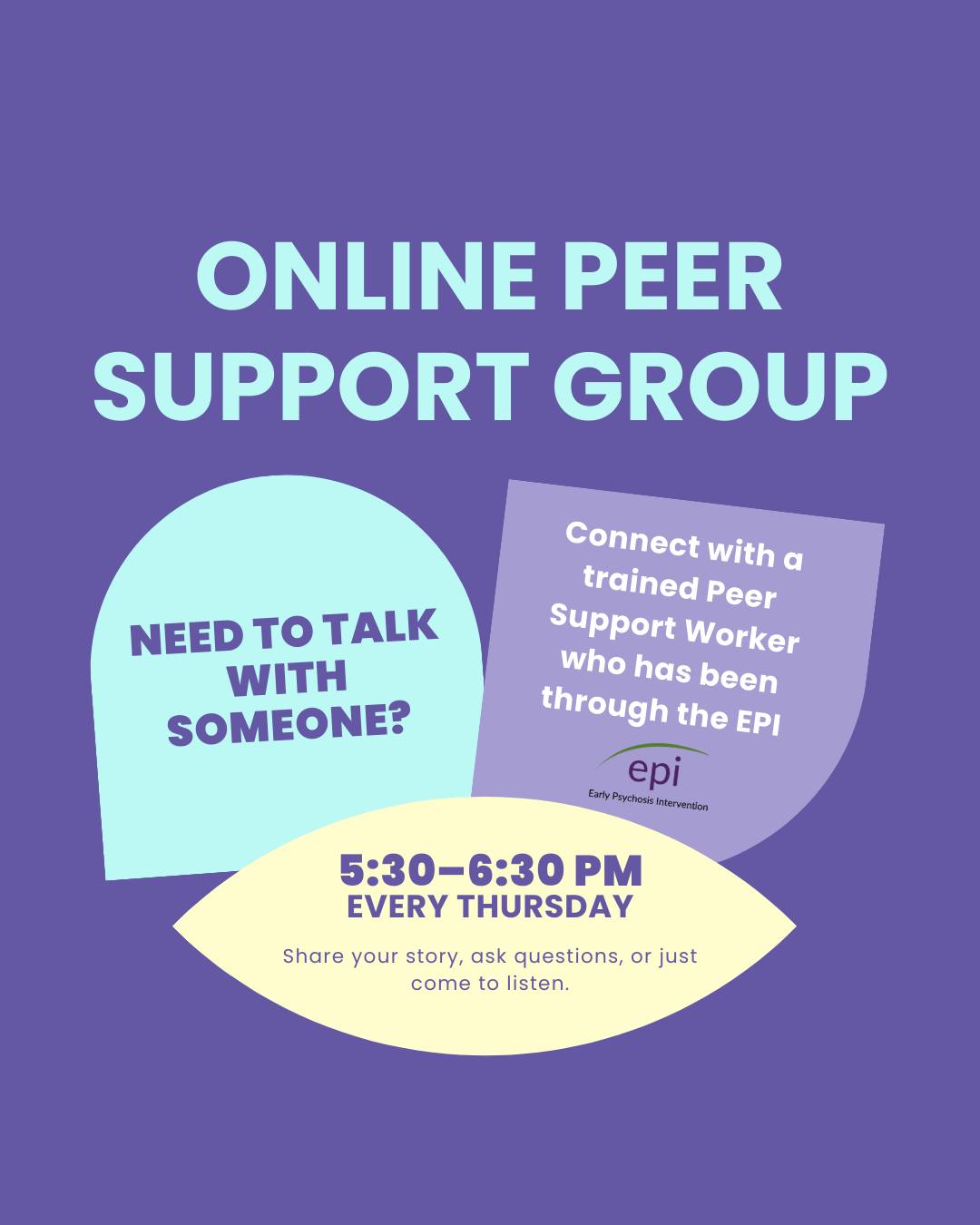 ⏰ New Time Alert!
Our Thursday EPPRN Support Group is now meeting from 5:30 to 6:30 p.m.
Same safer space, same supportive vibes — just a new time.
Come connect, share, and be heard. 💜💬
