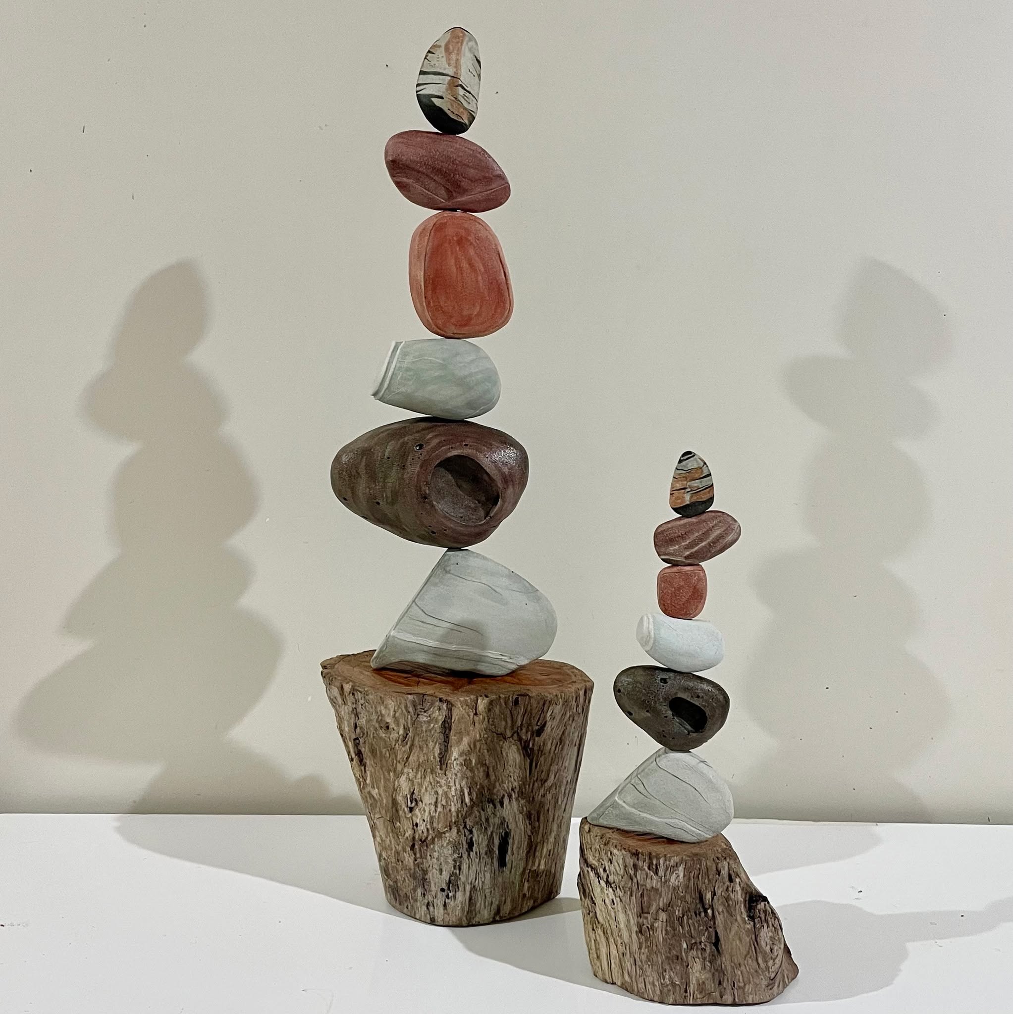 Day two in the gallery - The Old Fire Station, Kiama, it's looking like a beautiful one.
I'm here all day and ready to welcome visitors and share my creative passion. I've just signed this limited edition (only two available) Lino Print - "Balance of Treasure". Created from a collection of tiny pebbles found on our beautiful local beaches. Each one has a unique shape, interesting details and colours that caught my eye.
Lino Printing is facinating to work with because even though a carved block can be used many times, each print has its own little features and points of difference.
From those lino prints I hand built up-scaled clay pebbles and created these fun sculptures, mounted onto locally found driftwood.
Big thanks to my lovely friends Zeynep & Marcus Testoni who created the amazing @soulclaystudios in Gerringong. They have both been a huge help enabling me to create all my ceramic pieces for this exhibition. I can't wait to become a studio member in March to have more fun with clay! Pop in and take a look.😃
#supportlocalbusiness #inspiredbytheocean #beachlifevibes #linoprinting #soulclaystudios #ceramicartist #soloexhibition2025 #kiamansw #clayartist #rockpools #australianprintmakers #thekangapress #linoprintingworkshop #photomart