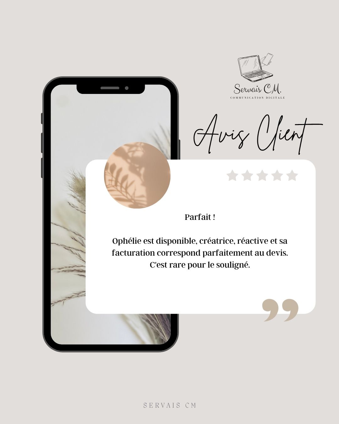 🌟 Un Nouvel Avis Brillant sur Servais CM ! 🌟
Nous sommes ravis de partager avec vous le dernier avis laissé par un client satisfait sur notre page Google My Business ! 🚀💬
⭐ Jean Benetti nous a fait l'honneur de partager son expérience exceptionnelle avec Servais CM. Voici un aperçu de ses commentaires élogieux
Nous sommes reconnaissants envers Jean Benetti pour sa confiance et ses aimables paroles. Chez Servais CM, chaque avis positif nous inspire à continuer d'aller au-delà des attentes pour nos clients.
👉 Vous aussi, partagez votre expérience avec Servais CM ! Laissez votre avis sur Google My Business et faites partie de notre communauté grandissante.
Merci à tous pour votre soutien continu. Ensemble, construisons des succès numériques !
#ServaisCM #AvisClient #SatisfactionClient #ExperienceClient #DigitalSuccess #FeedbackPositif #GoogleMyBusiness #DigitalAgency #InnovationDigitale #PartagezVotreAvis #ConstructeursDeSucces
