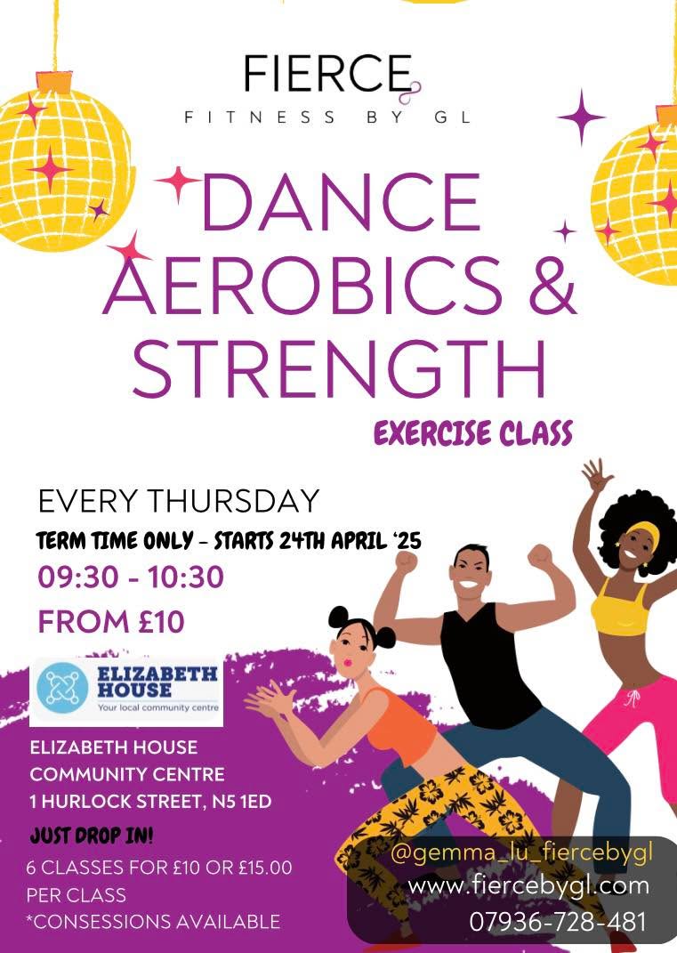 TOMORROW! Let’s get fierce!
Join me for a high-energy Dance Aerobics and strength Class
9:30 AM at Elizabeth House Community Centre, N15 1ED
First class just £10 – all levels welcome and bring a friend!
Bring your energy, water, and let’s dance it out together.
Expect fun routines, great music, and a full-body workout.
Book now or drop in!
@gemma_lu_fiercebygl | info@fiercebygl.com
#DanceAerobics #FierceFitnessByGL #LondonFitness #N15Workout #WomenWhoMove #CardioParty #FirstClass£10