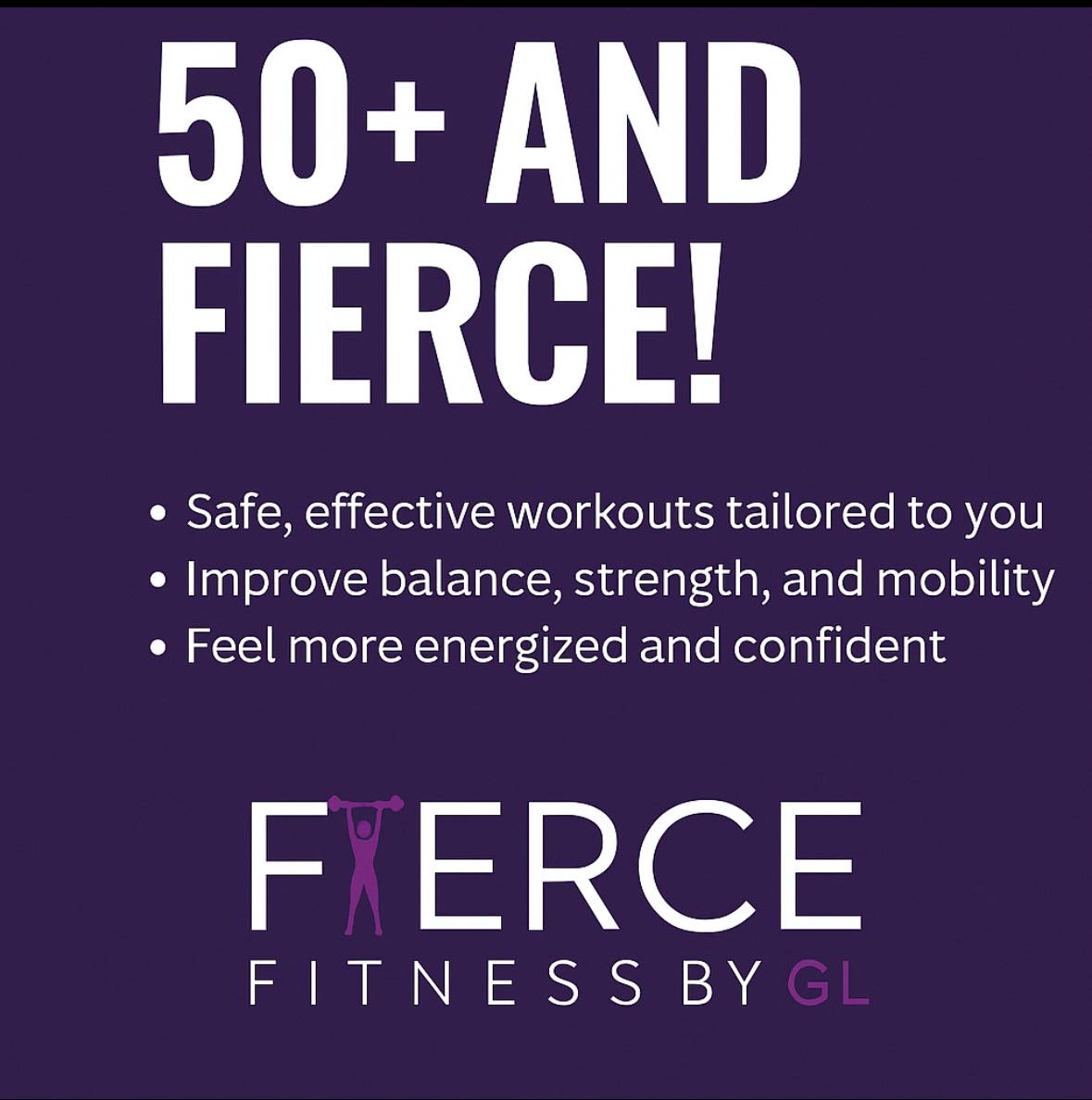 🌟 50+ and Fierce!
Staying fit isn’t just for the young — it’s for everyone! At Fierce Fitness by GL, I’m taking on 10 individuals who are 50 plus to help them feel their strongest and most confident.
Whether you want to keep up with the grandkids, move with ease, or simply feel amazing in your body, I’m here to help you every step of the way.
💪 Safe, effective workouts tailored to you
💪 Improve balance, strength, and mobility
💪 Feel more energized and confident
Drop a ❤️ if you’re ready to show that age is just a number and inbox me!
Let’s chat about how I can support your journey.
www.Fiercebygl.com
#50plusfitness #activeaging #fierceat50 #over50fitness #gemma_lu_fiercebygl
#fiercefitnessbygl #EmpowermentThroughMovement
#Fitness