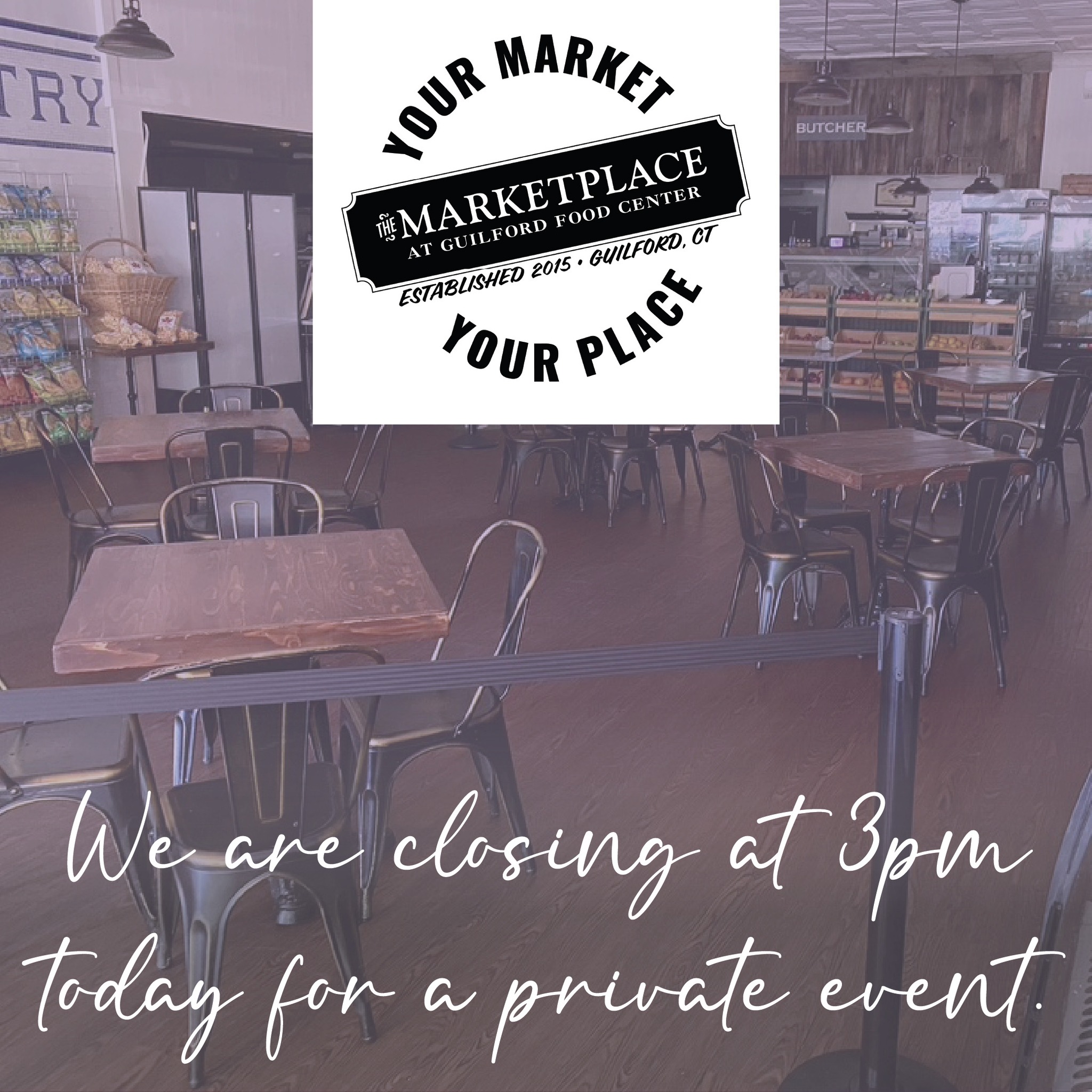 We're closing at 3pm today for a private, in-store event!
#themarketplaceguilford #thisisguilford #ctshoreline #localfirst #privateevent
