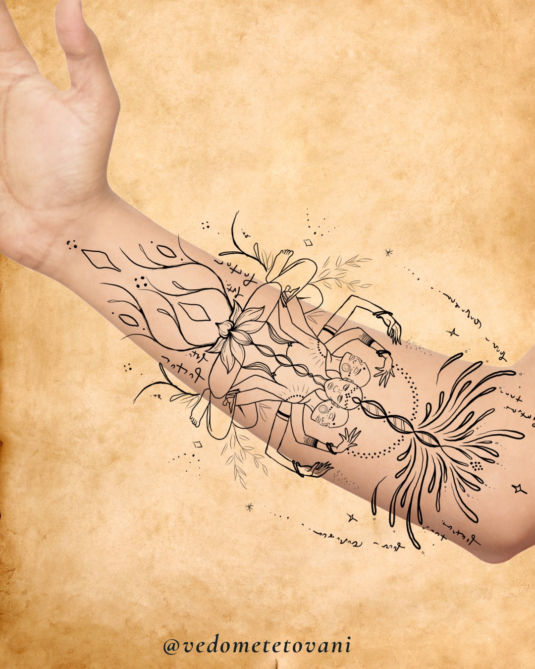 Možná, že si stačí jen rozvzpomenout. Že není žádné ty, já ani oni. Že jediné co je skutečné je bytí. To je stálé a neustále se děje a nejde zastavit. Nekonečné teď. Přítomnost. A v té, čas se rozplyne. Není trápení, protože mysl zde nemá svou nadvládu a moc. Život se tady žije a tento motiv nechť je toho připomínkou.
Wanna do koncept.
Pro více informací nechej komentář: tetování a já se s Tebou spojím přes soukromou zprávu
#vedometetovani #wannado